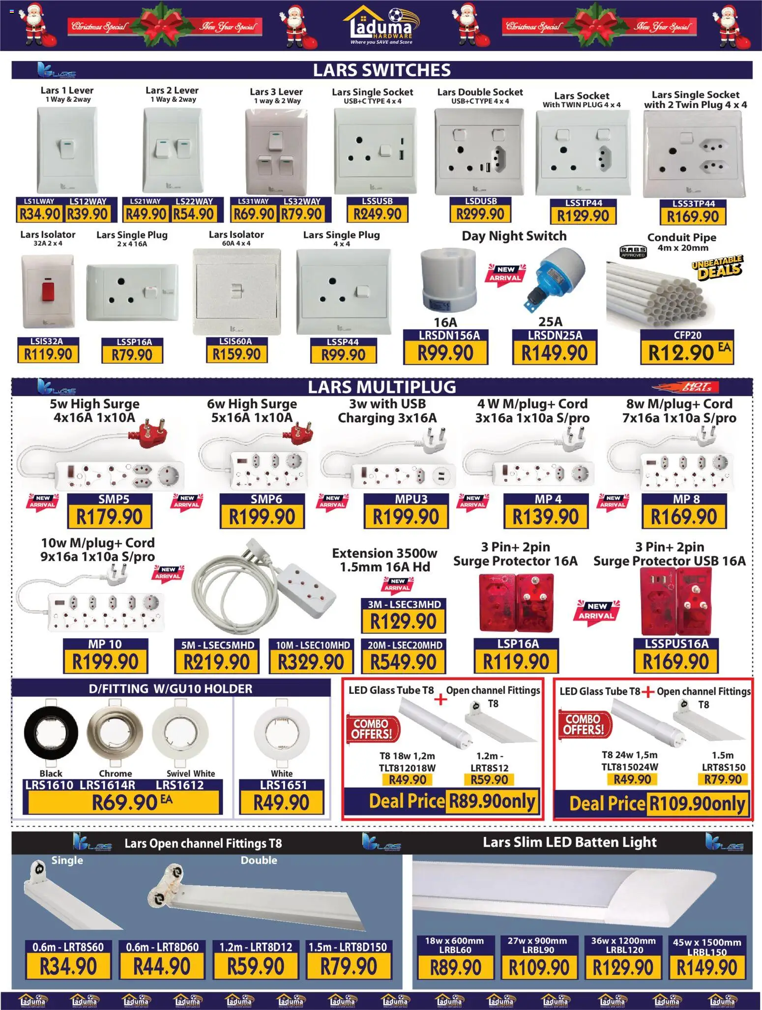 New Laduma Hardware catalogue – valid from 11.12.2025 | Page: 3 | Products: USB, Socket, Switch, Pipe