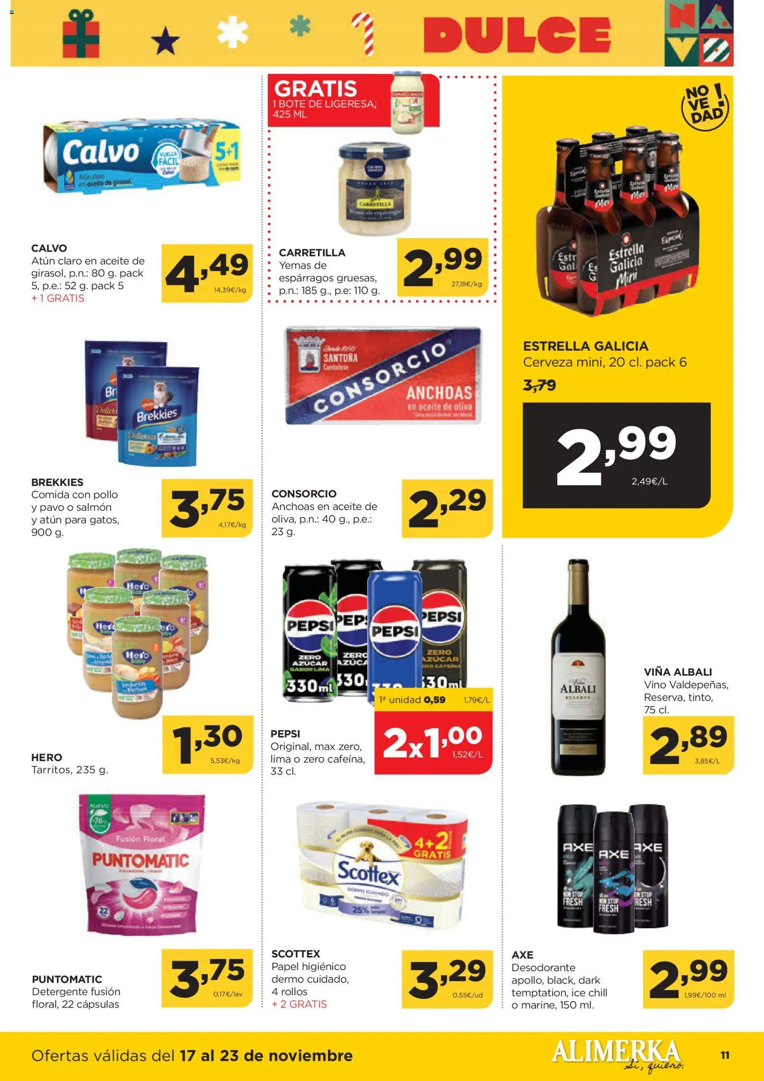 Alimerka folleto Asturias │ válido desde el 17.11.2025 | Página: 11 | Productos: Lima, Cerveza, Aceite de oliva, Atún claro
