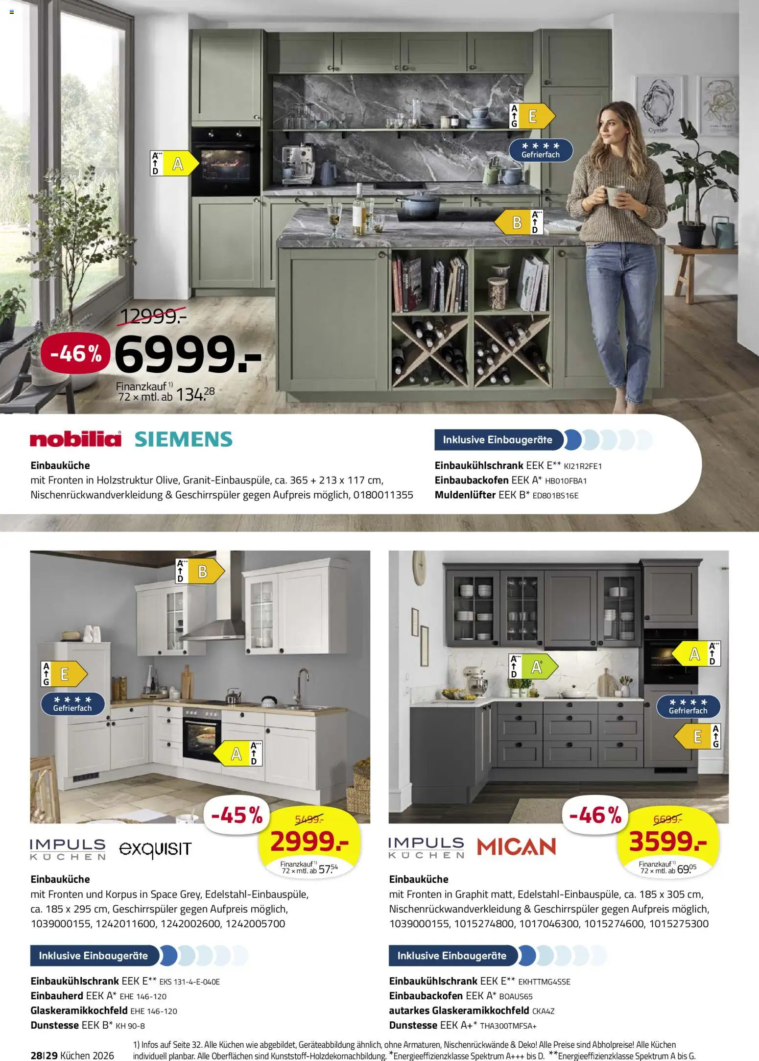 Roller Deine Küche 2026 – gültig ab 19.03.2026 | Seite: 28 | Produkte: Siemens, Geschirrspüler, Einbauküche, Kuchen