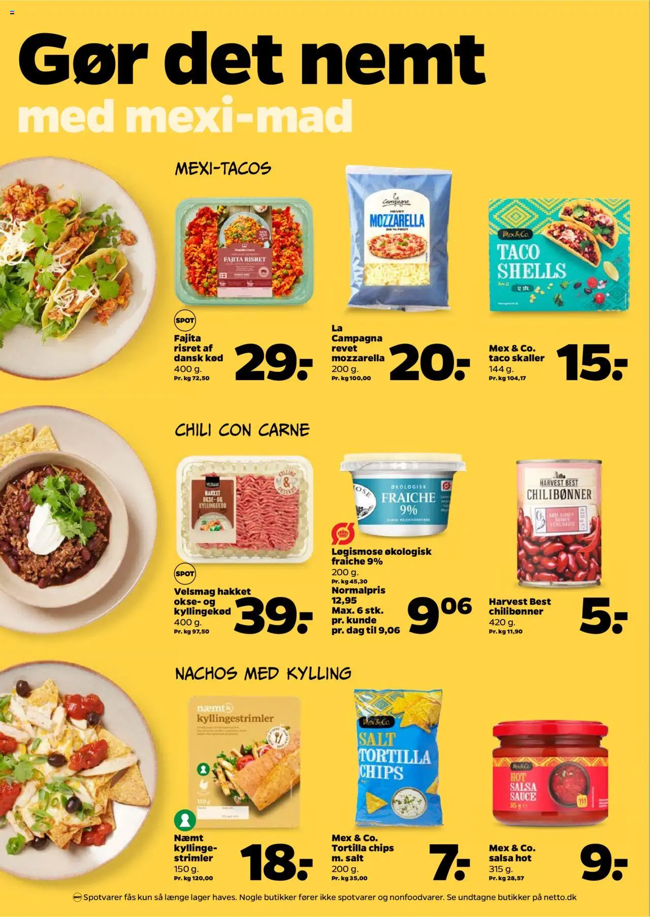 Netto tilbudsavis – gyldig fra 27.09.2025 | Side: 4 | Produkter: Chips, Salsa, Mozzarella, Taco