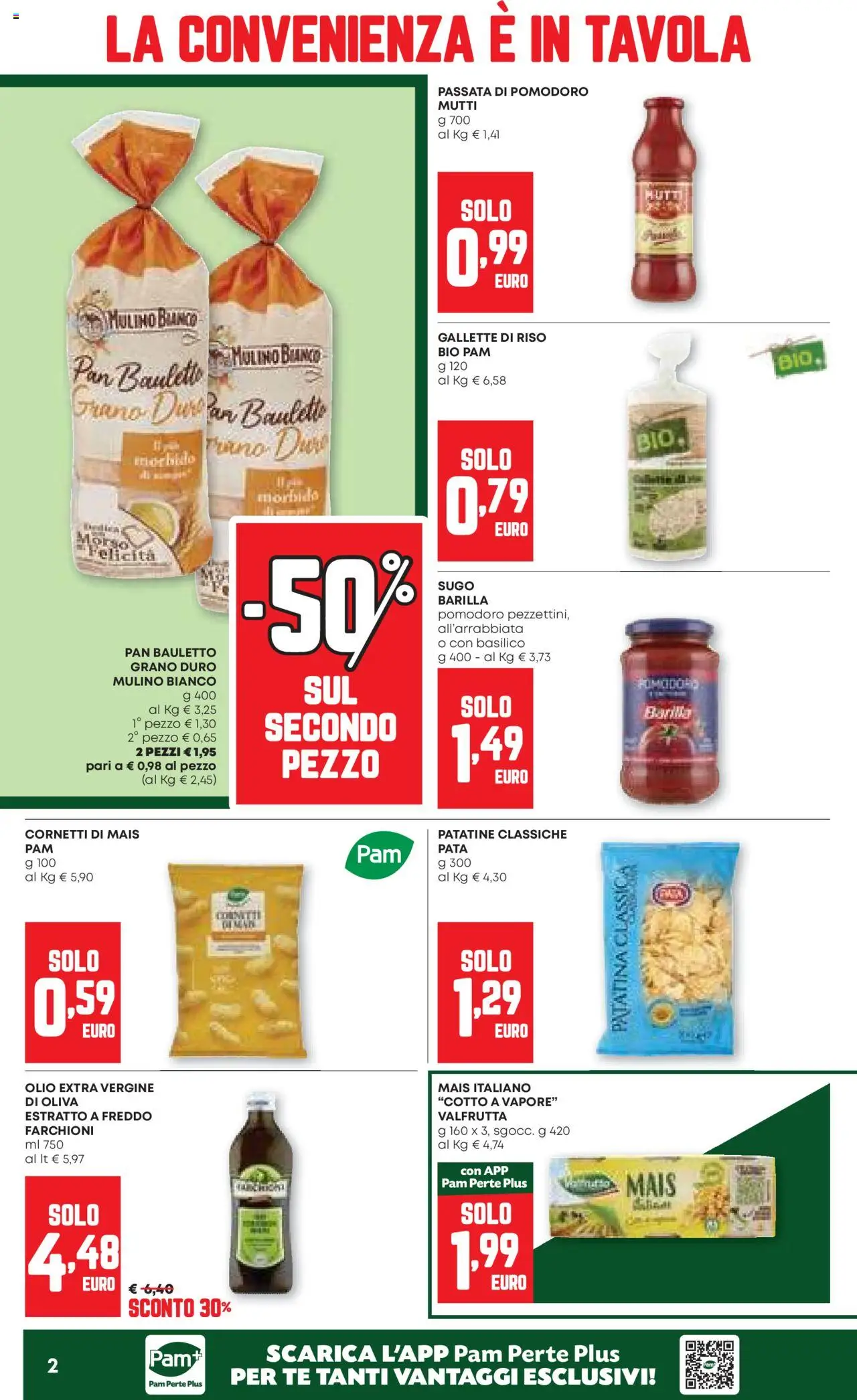 Volantino PAM del 21.08.2025 | Pagina: 2 | Prodotti: Tè, Gallette, Passata di pomodoro, Mutti