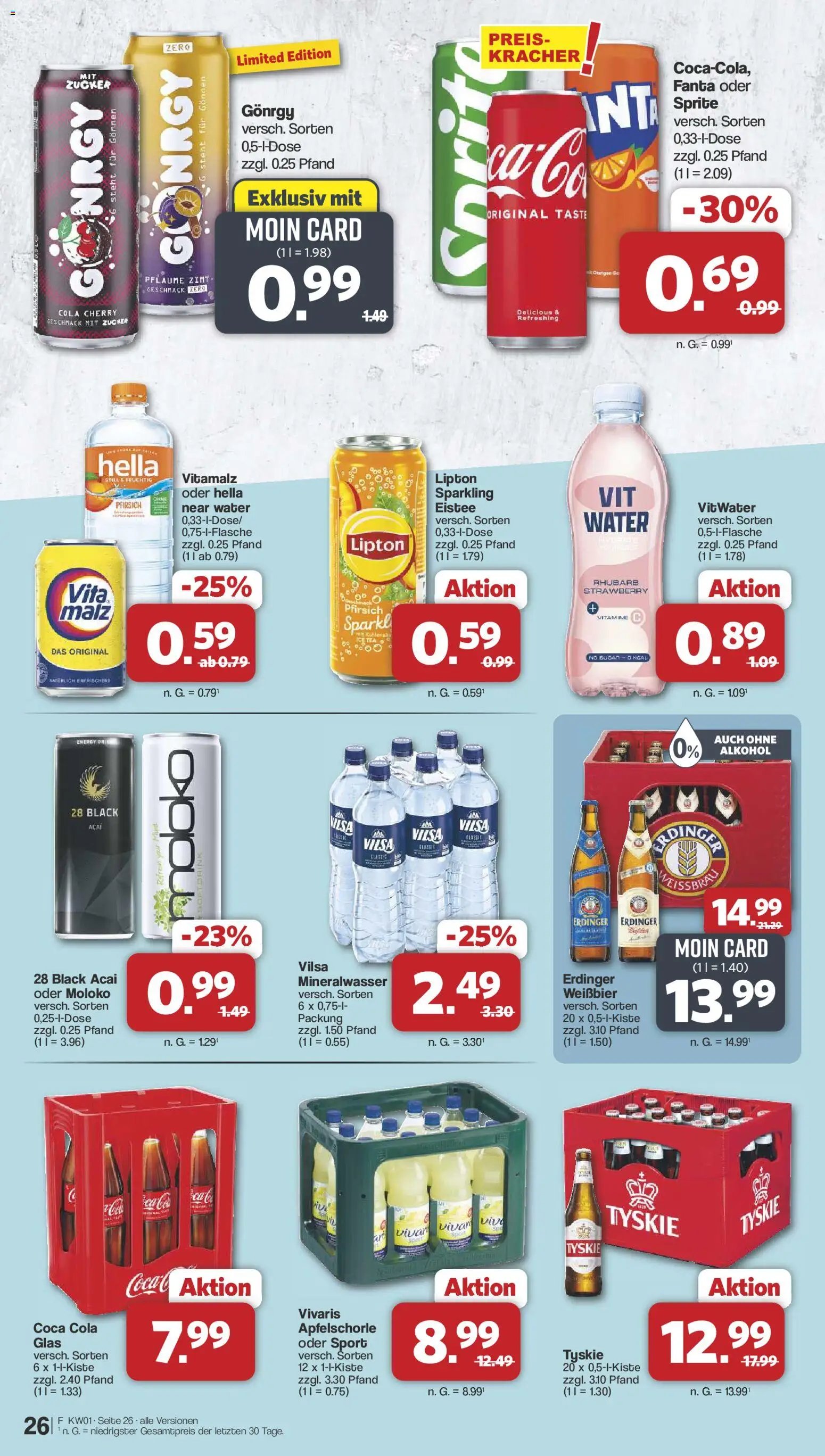 Famila Nordwest Prospekt 	 – gültig ab 29.12.2025 | Seite: 28 | Produkte: Tyskie, Coca cola, Mineralwasser, Pfirsich