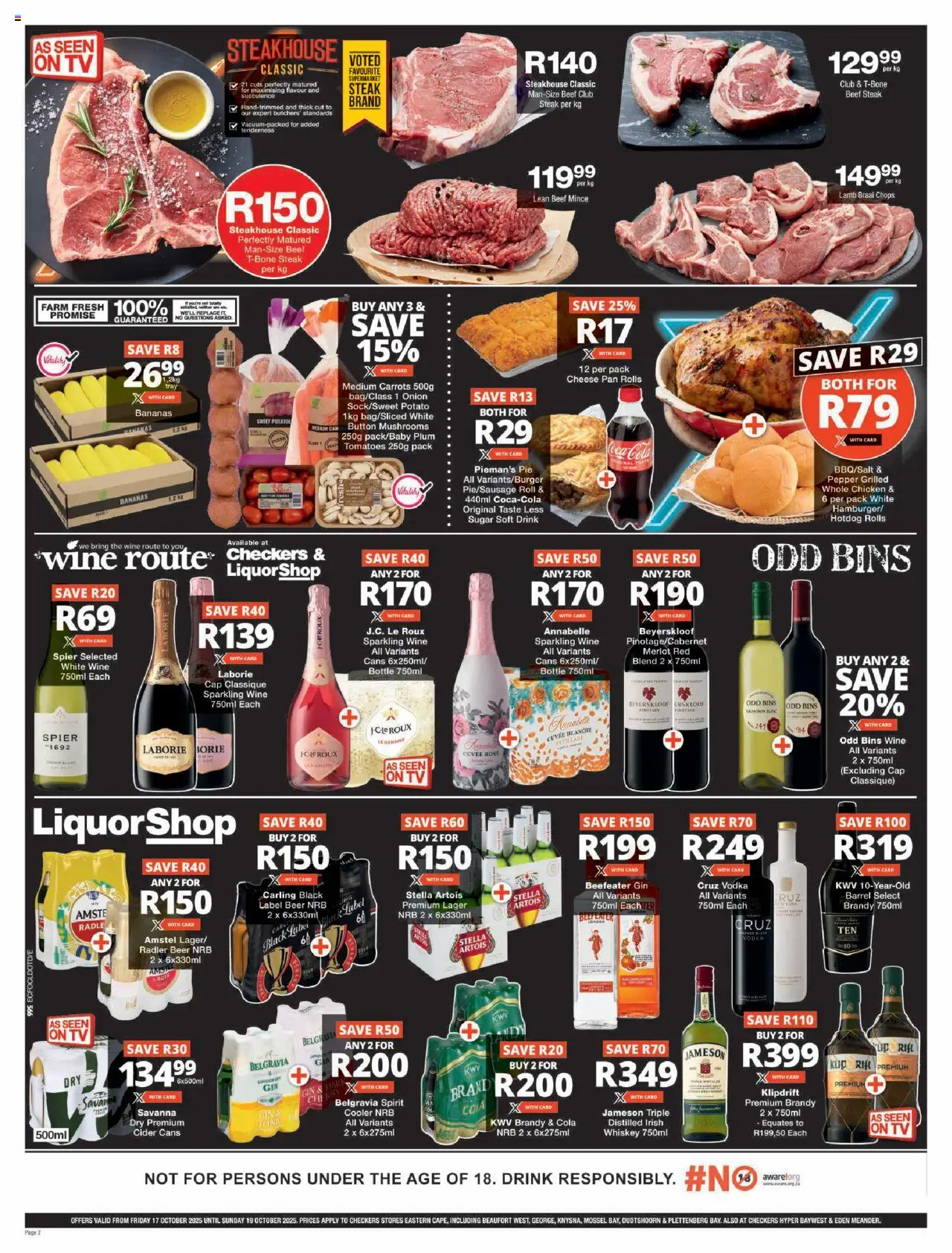 New Checkers catalogue – valid from 17.10.2025 | Page: 2 | Products: Cider, Beef, Gin, Whiskey
