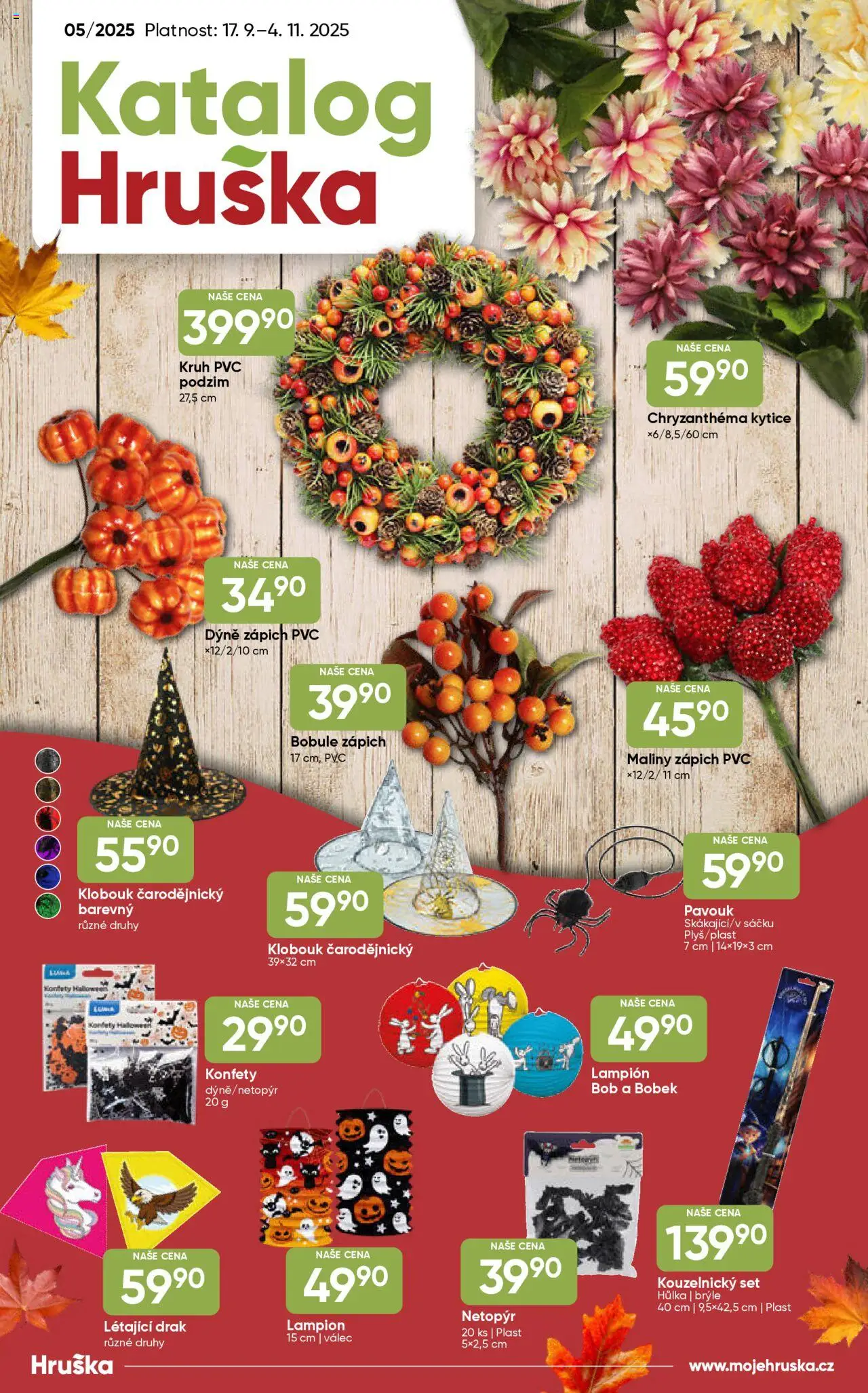 Hruška katalog od 17.09.2025 | Strana: 1 | Produkty: Zápich, Brýle, Dýně, Konfety