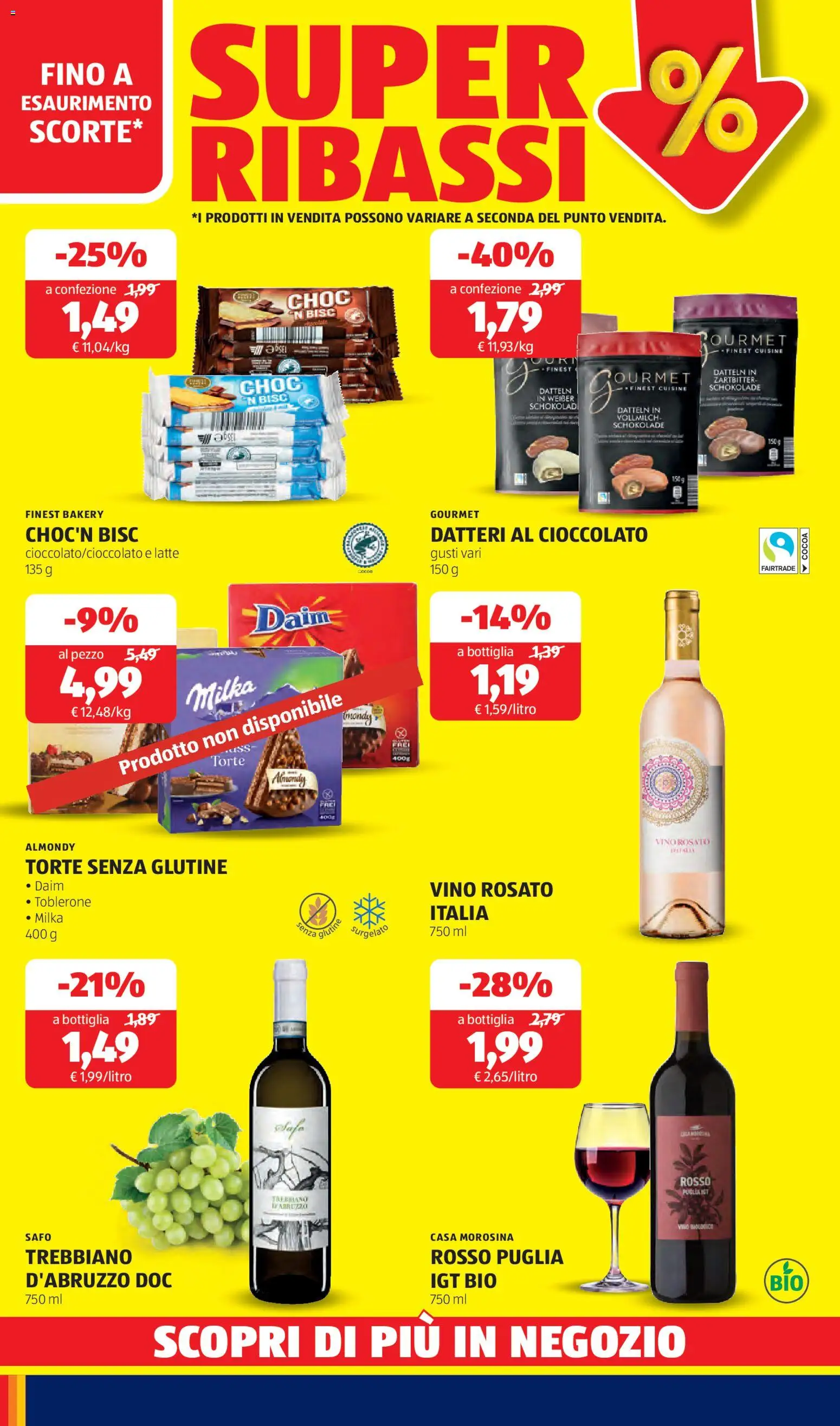 Volantino Aldi del 23.02.2026 | Pagina: 31 | Prodotti: Cioccolato, Latte, Vino, Bottiglia