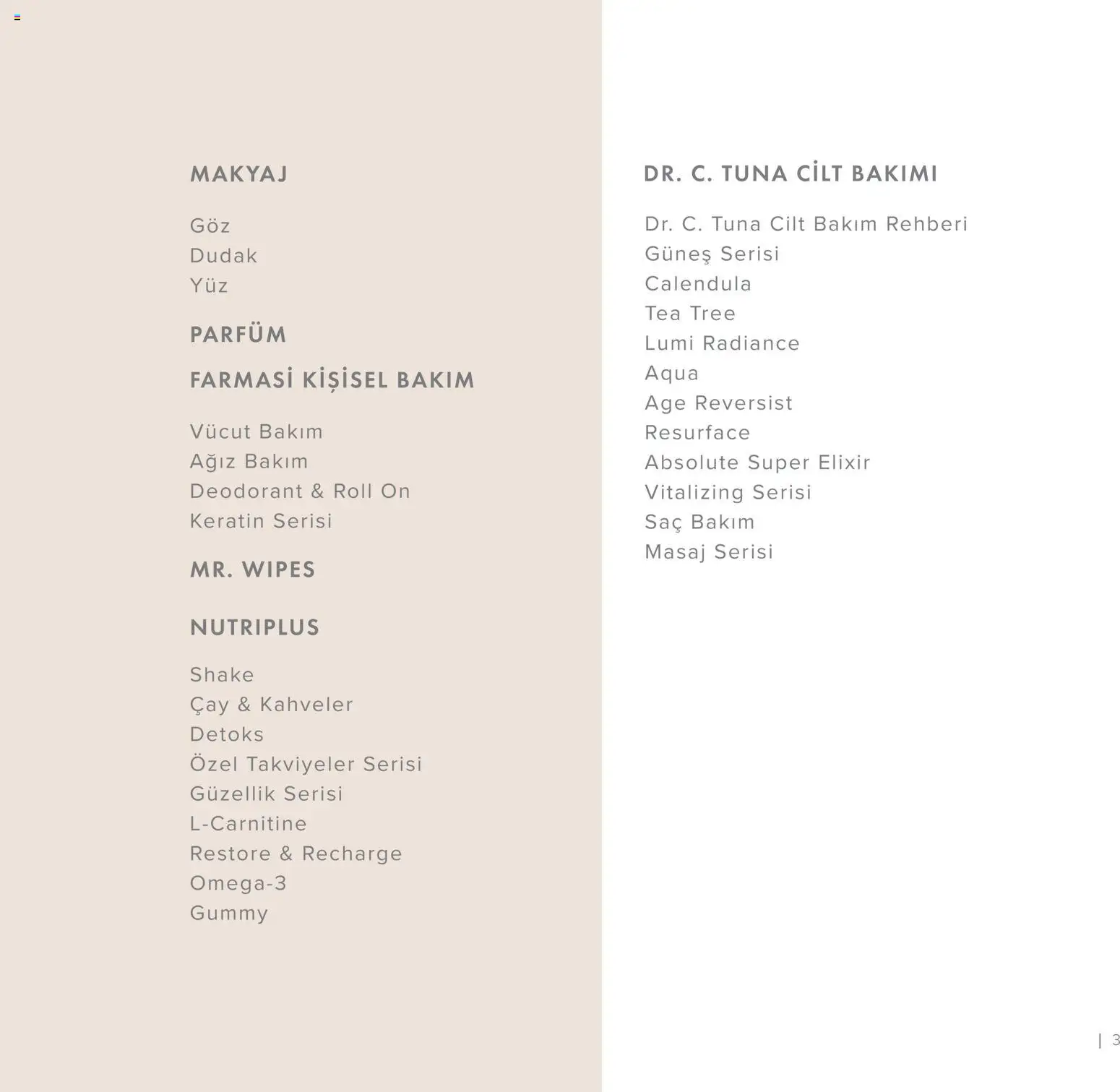 Farmasi Katalog - 01.01.2026 tarihinden itibaren geçerlidir | Sayfa: 3 | Ürünler: Deodorant, Parfüm, Makyaj, Çay