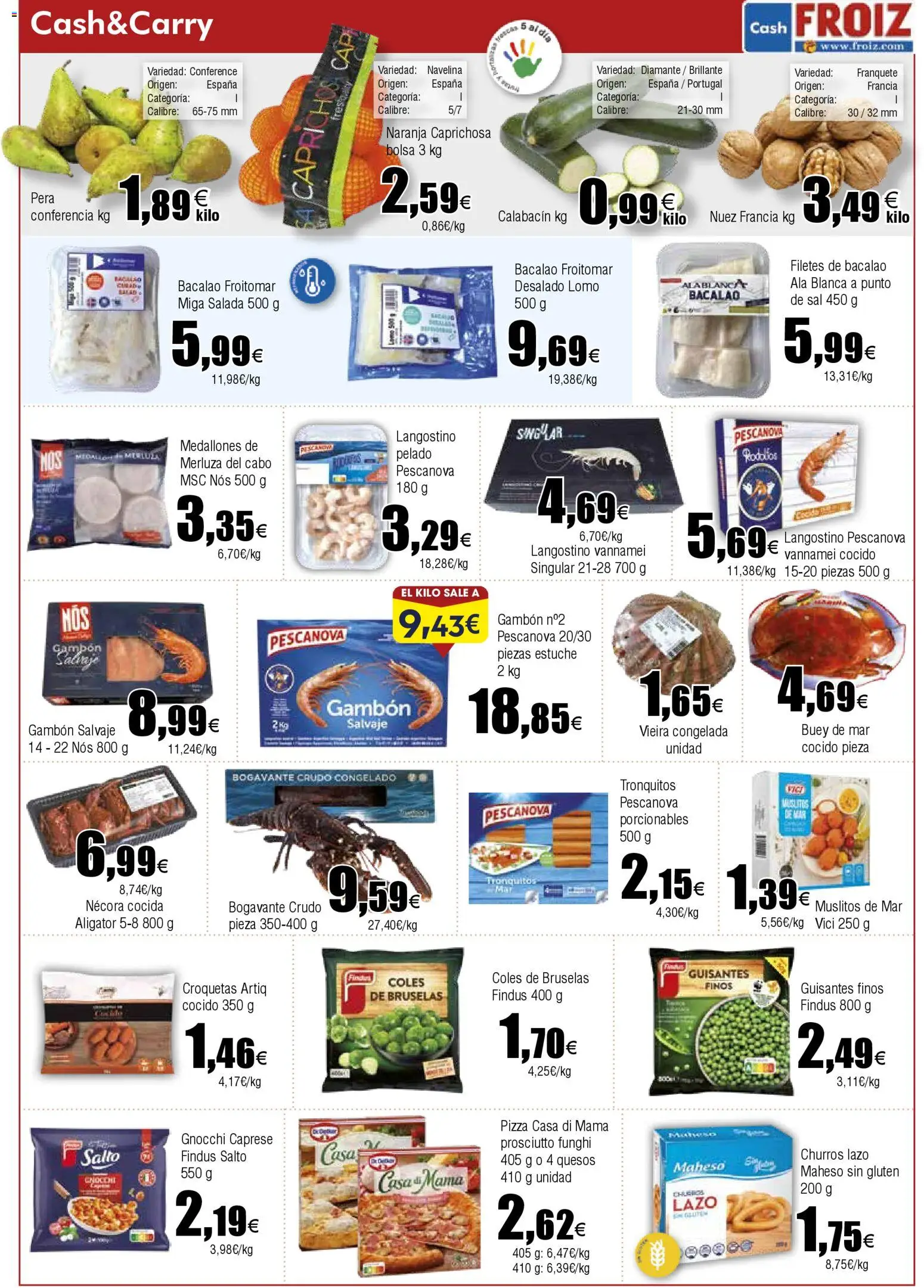 Froiz - Folleto Cash │ válido desde el 12.11.2025 | Página: 7 | Productos: Calabacín, Pizza, Bolsa, Croquetas