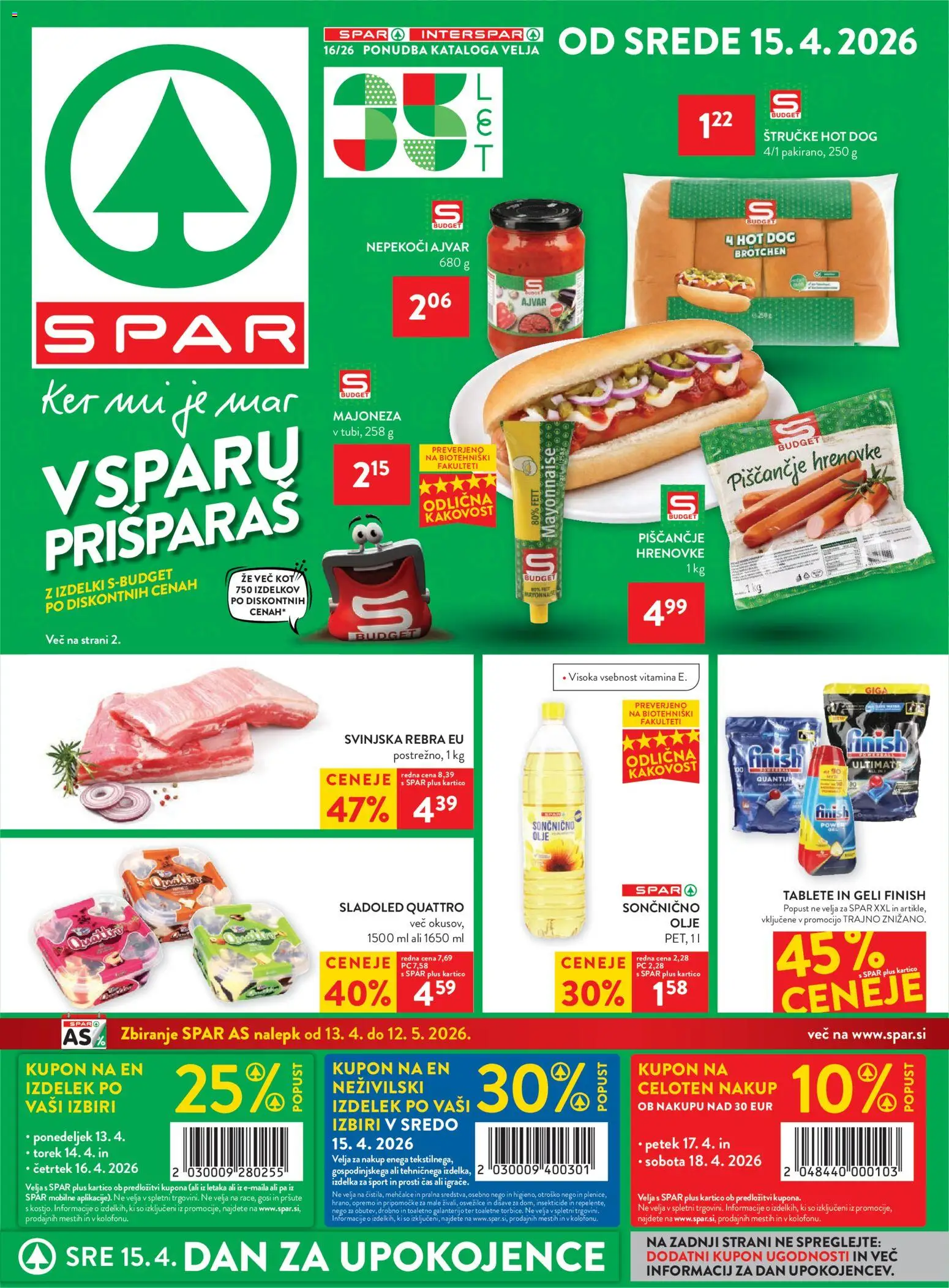 Novi Spar katalog ponudbe – veljaven od 15.04.2026 | Stran: 1