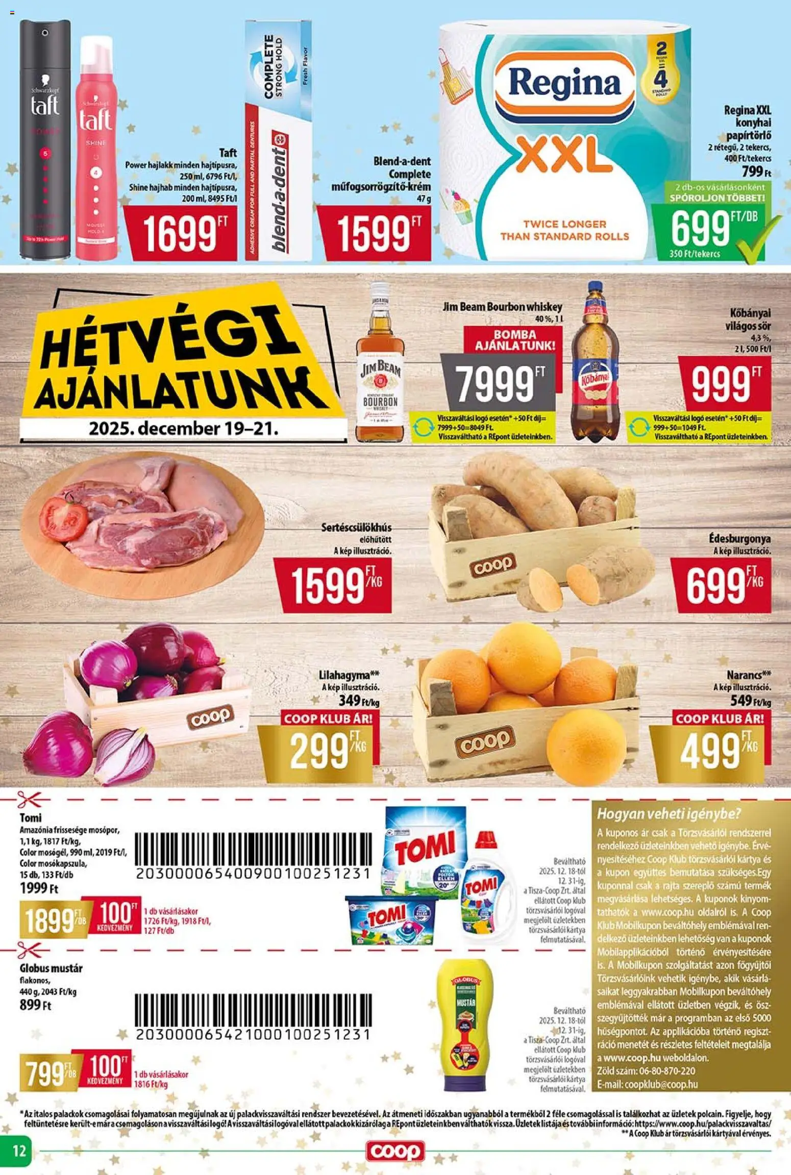 COOP akciós ujság - amely érvényes a következő dátumtól: 18.12.2025 | Oldal: 12 | Termékek: Papírtörlő, Hajlakk, Sör, Narancs