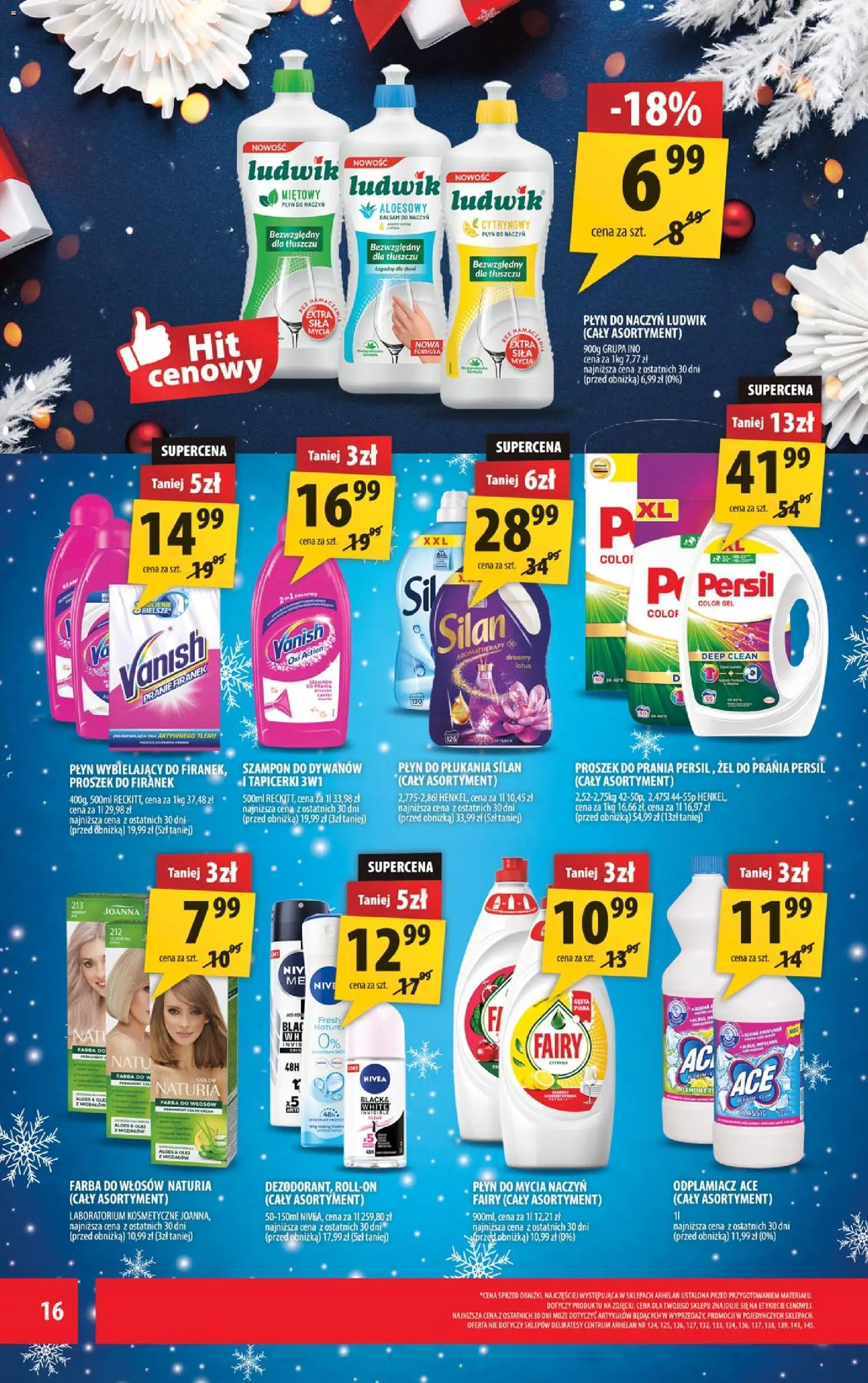 Arhelan Gazetka od 05.12.2025 | Strona: 16 | Produkty: Delikatesy, Olej, Żel do prania persil, Odplamiacz
