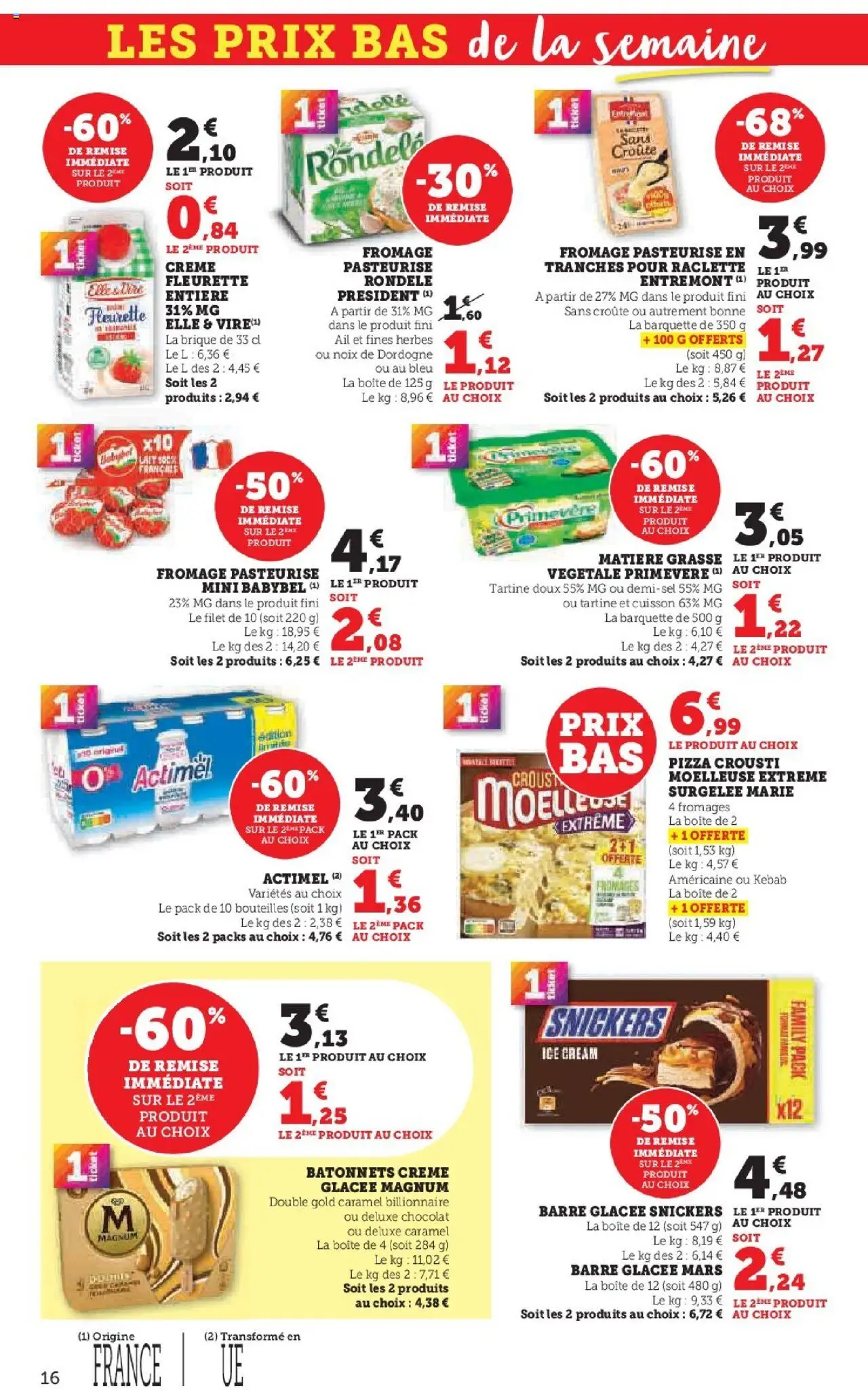  | Page: 16 | Produits: Actimel, Fromage, Pizza, Crème