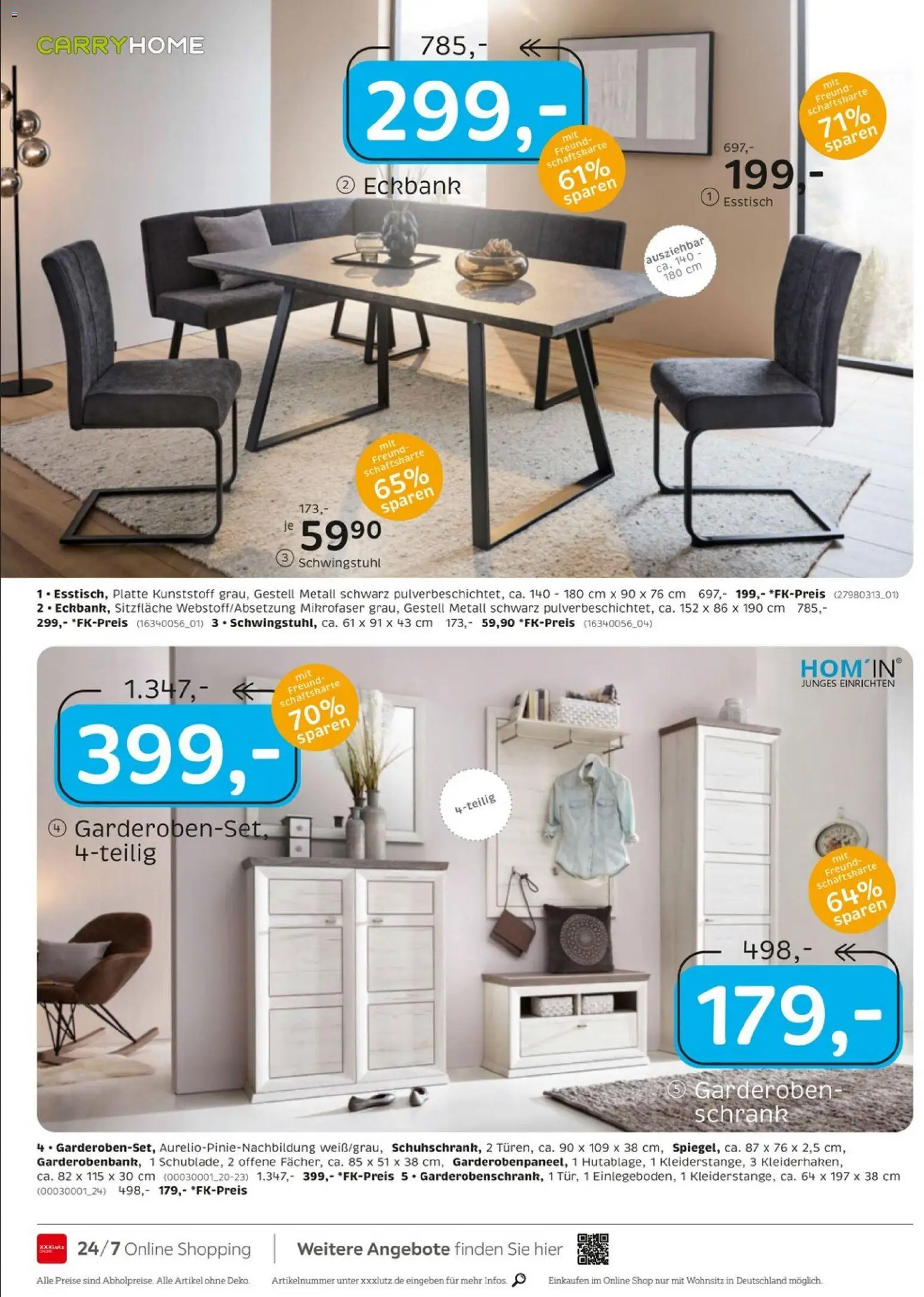 XXXLutz Nr. 1 beim Preis – gültig ab 11.04.2026 | Seite: 16 | Produkte: Esstisch, Eckbank, Schrank