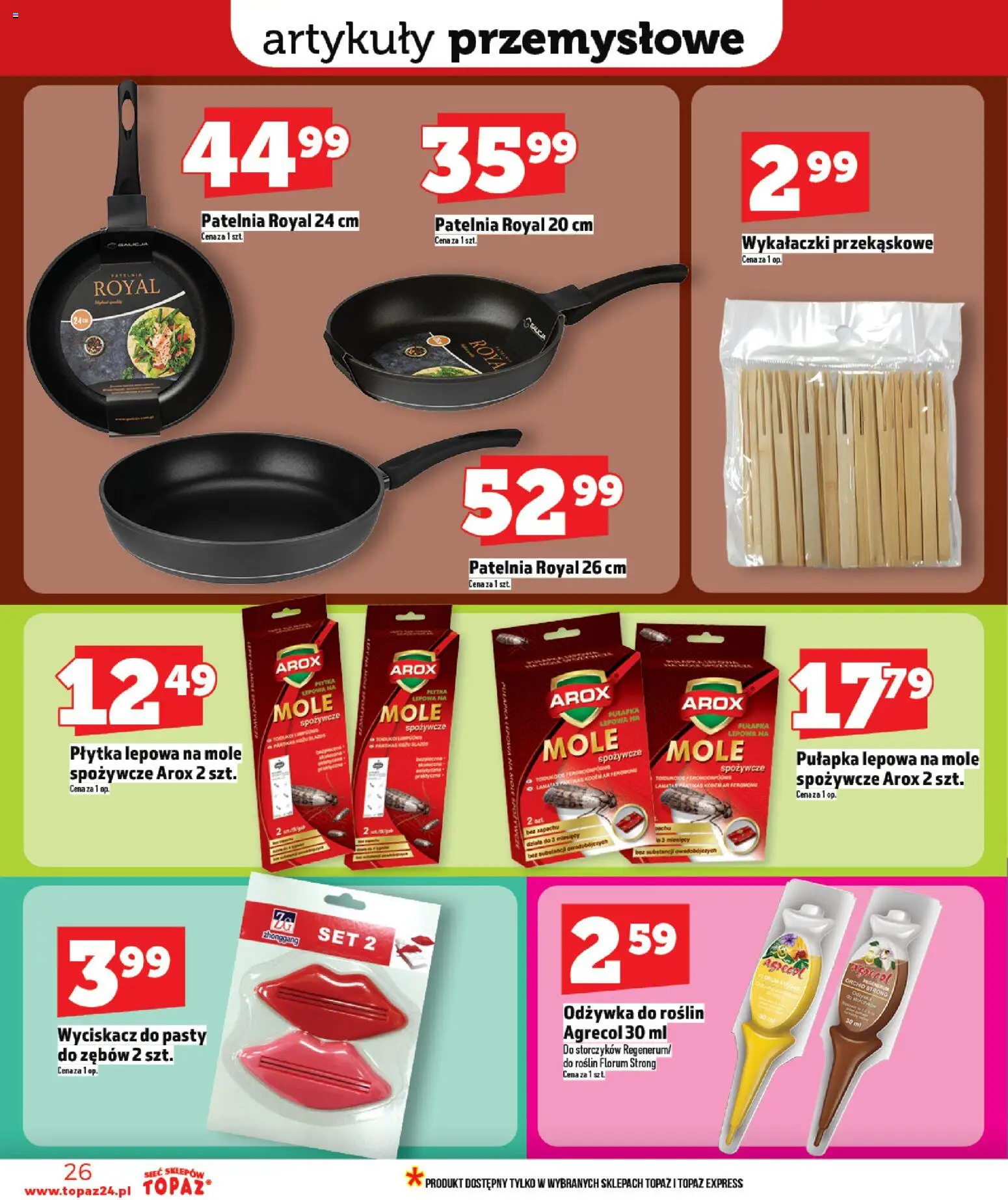 Topaz Gazetka MAZ od 22.01.2026 | Strona: 26 | Produkty: Artykuły przemysłowe, Odżywka, Patelnia