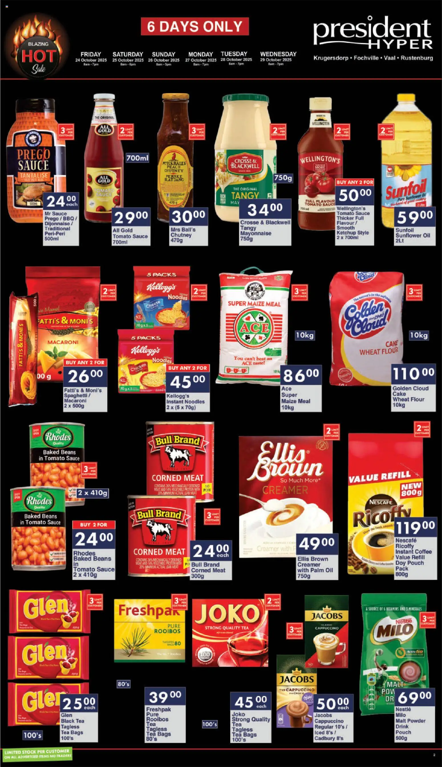 New President Hyper catalogue – valid from 24.10.2025 | Page: 2 | Products: Cake, Beans, Chutney, Oil