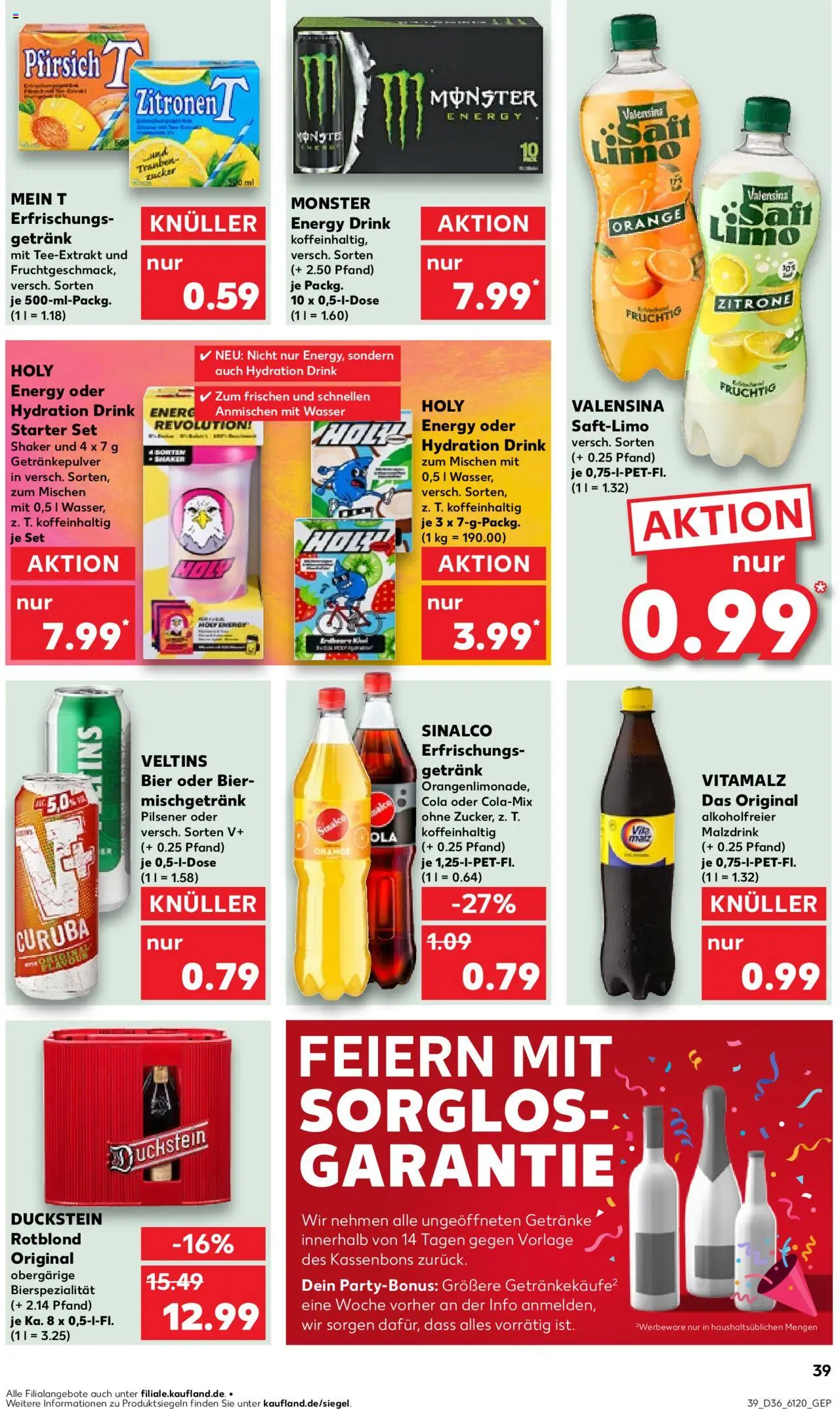 Kaufland prospekt Bremen	 – gültig ab 07.09.2025 | Seite: 39 | Produkte: Cola, Wasser, Pfirsich, Zitronen