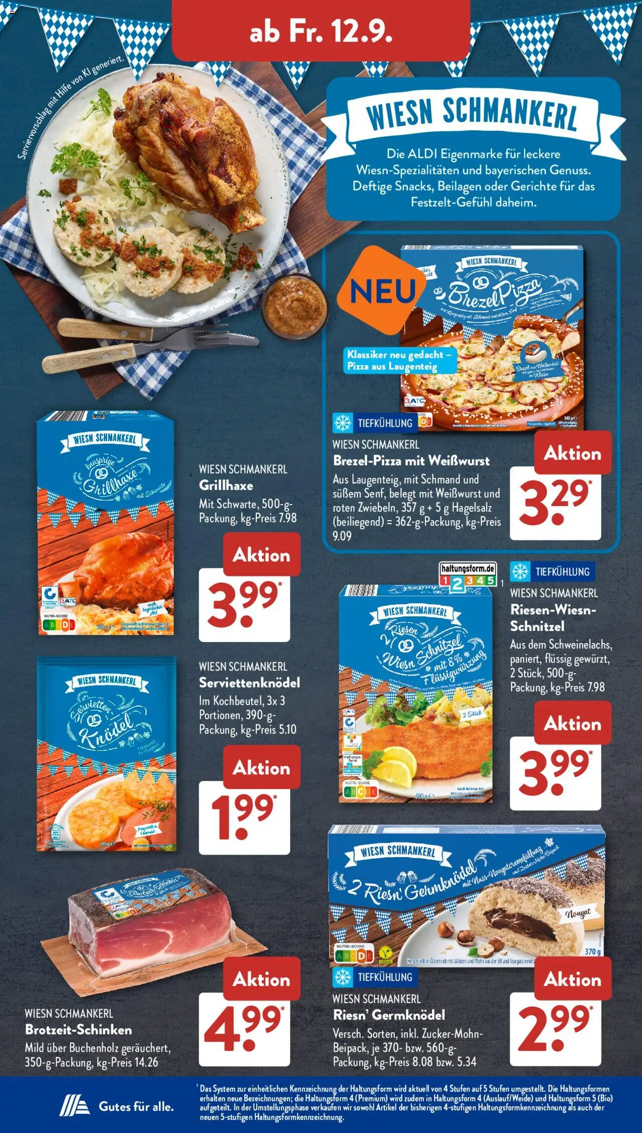 Aldi Süd Prospekt 	 - gültig ab dem 08.09.2025 | Seite: 17 | Produkte: Weißwurst, Schnitzel, Pizza