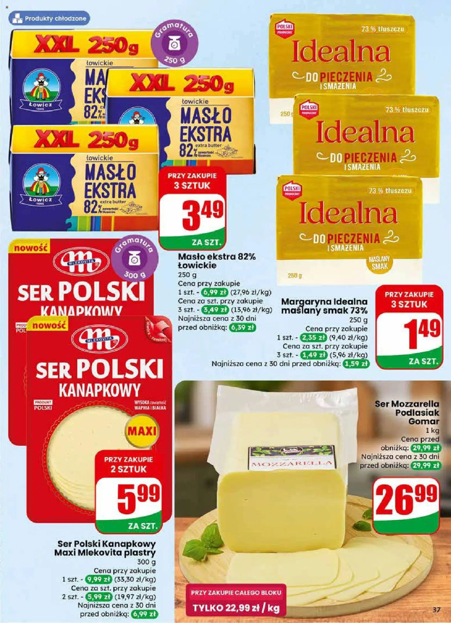 Dino gazetka od 11.03.2026 | Strona: 37 | Produkty: Margaryna, Masło, Ser, Mozzarella