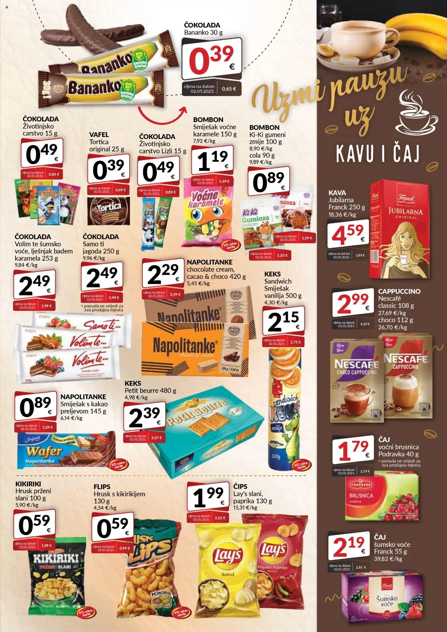 Bakmaz katalog | vrijedi od 04.02.2026 | Stranica: 5 | Proizvodi: Flips, Podravka, Cappuccino, Brusnica