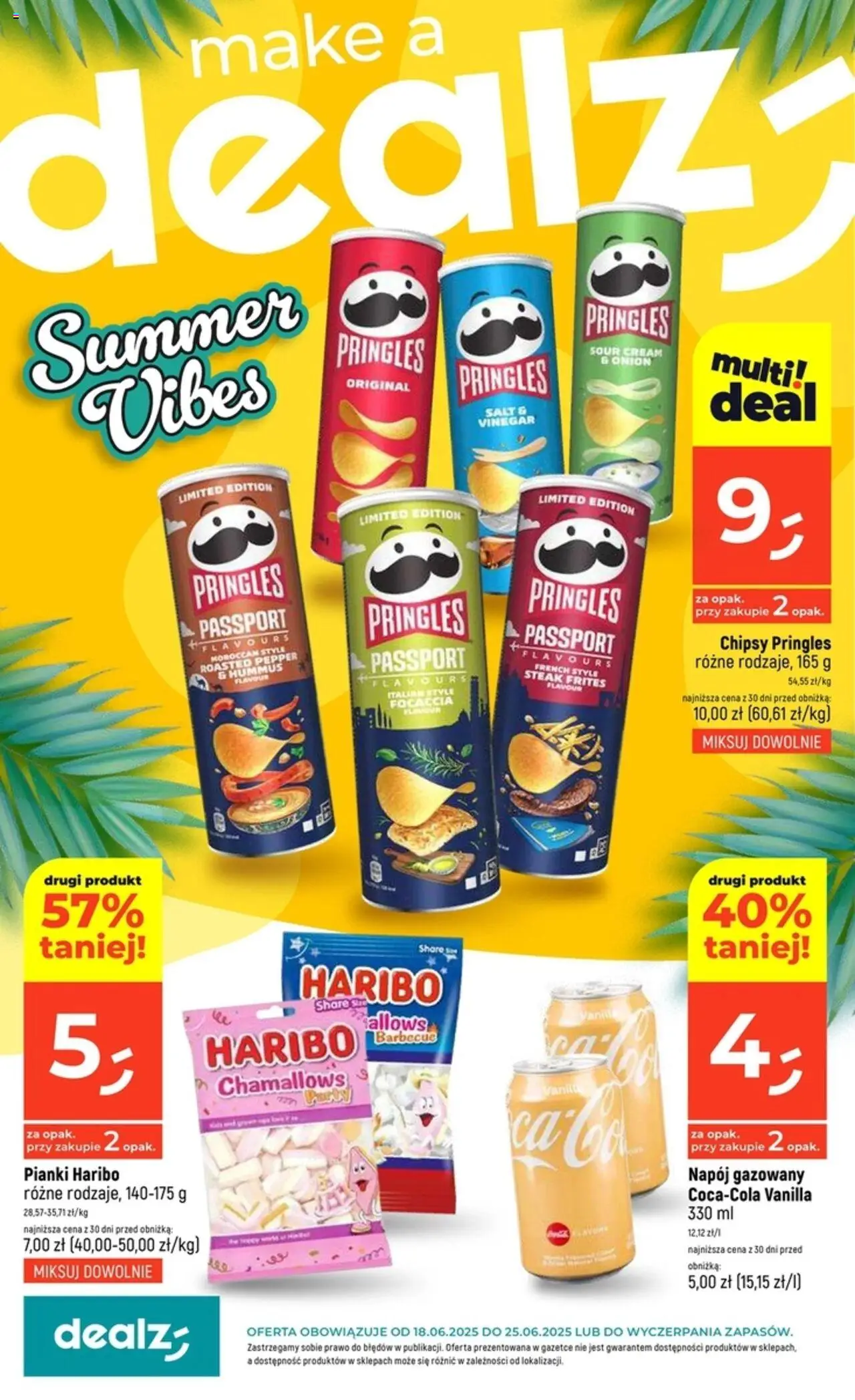 Dealz Gazetka od 18.06.2025 | Strona: 1 | Produkty: Chipsy, Chipsy pringles, Hummus, Pianki