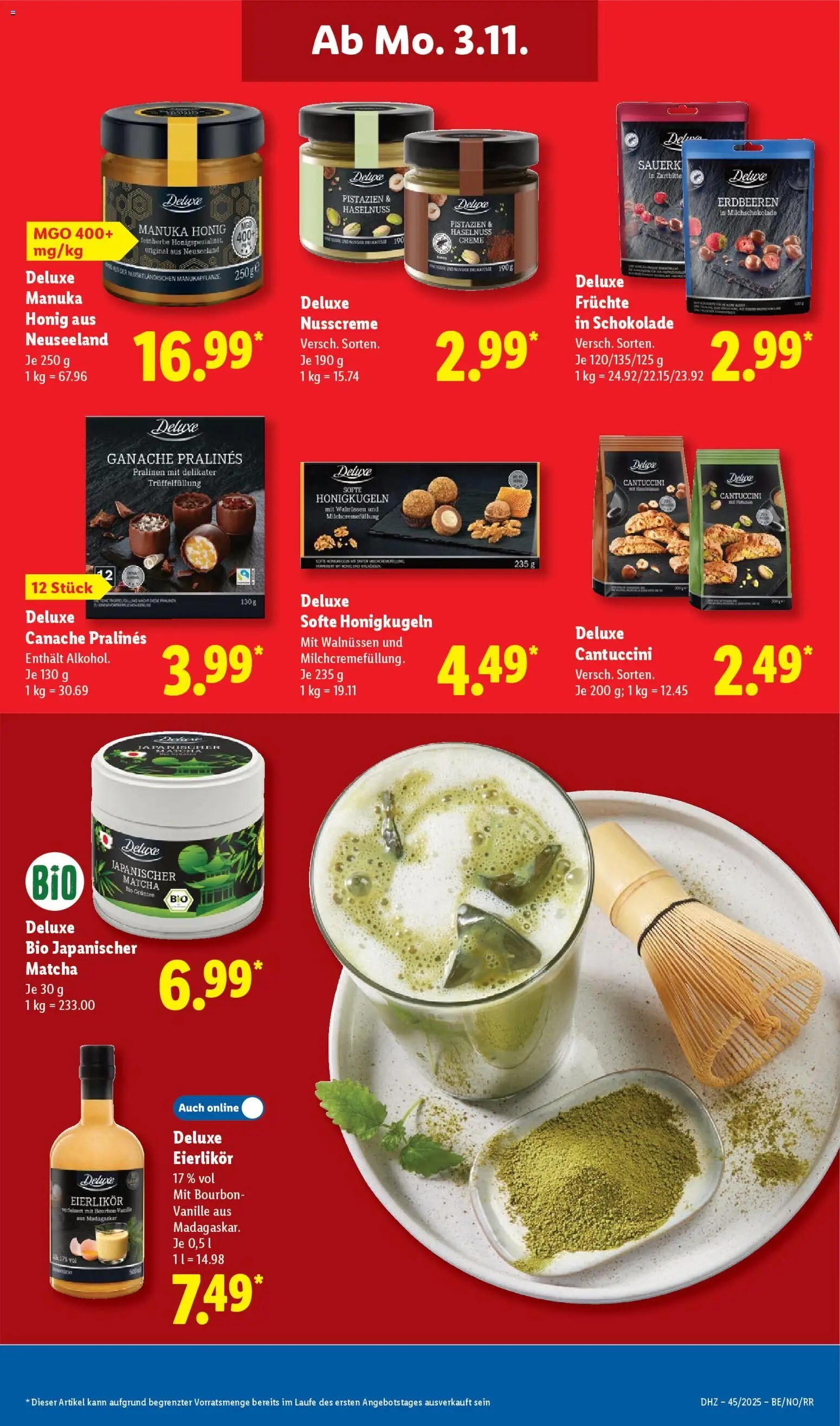 Lidl Prospekt Holzminden – gültig ab 03.11.2025 | Seite: 25 | Produkte: Schokolade, Creme, Bourbon, Erdbeeren
