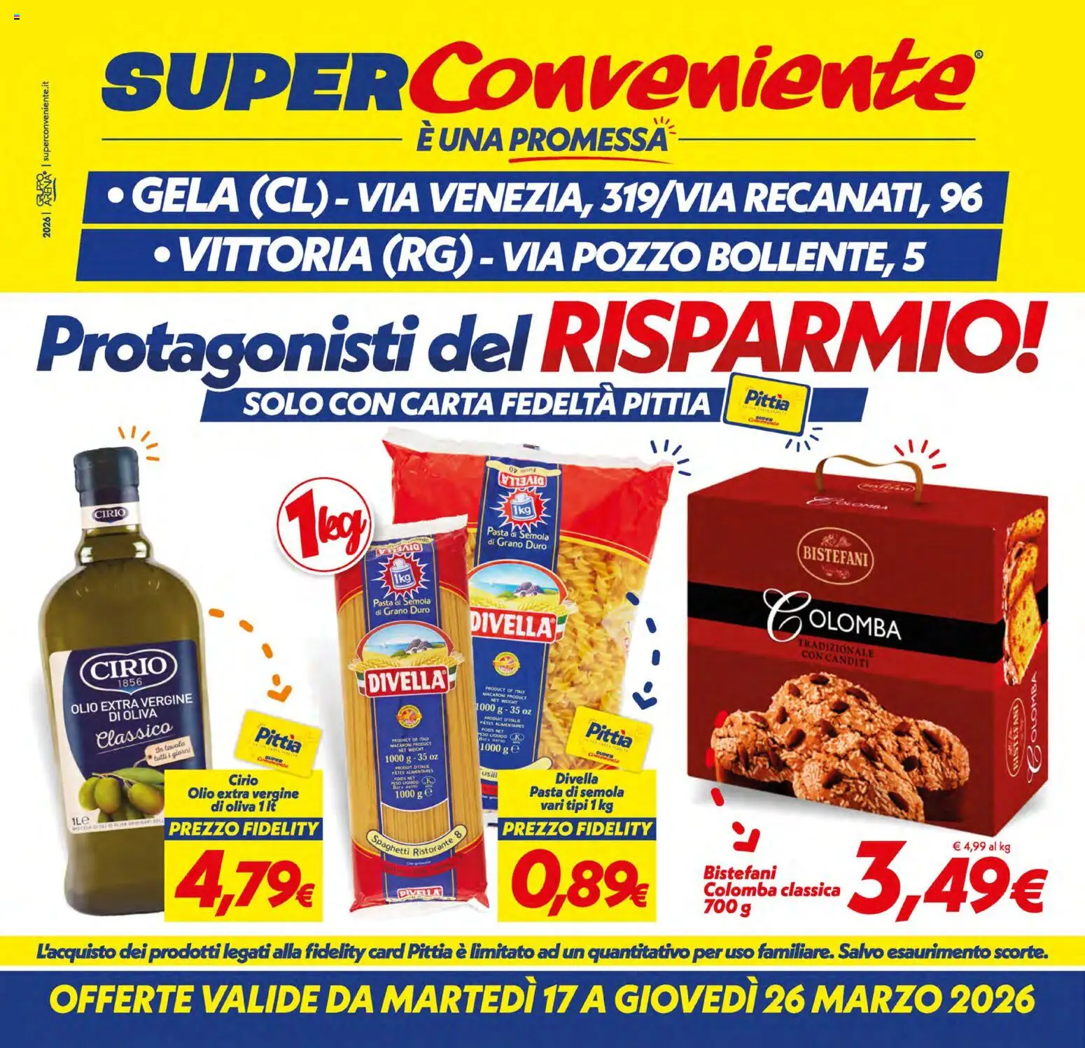 Volantino SuperConveniente del 17.03.2026 | Pagina: 1 | Prodotti: Olio, Pasta, Olio extra vergine