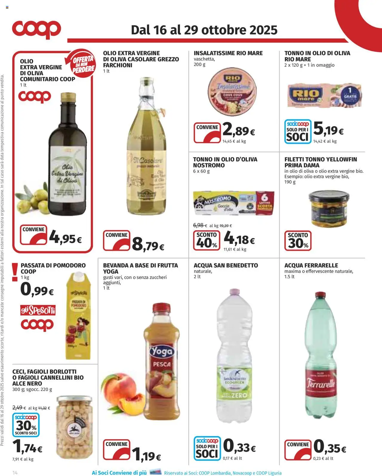 Volantino COOP del 16.10.2025 | Pagina: 14 | Prodotti: Pesca, Cous cous, Olio extra vergine, Olio di Oliva