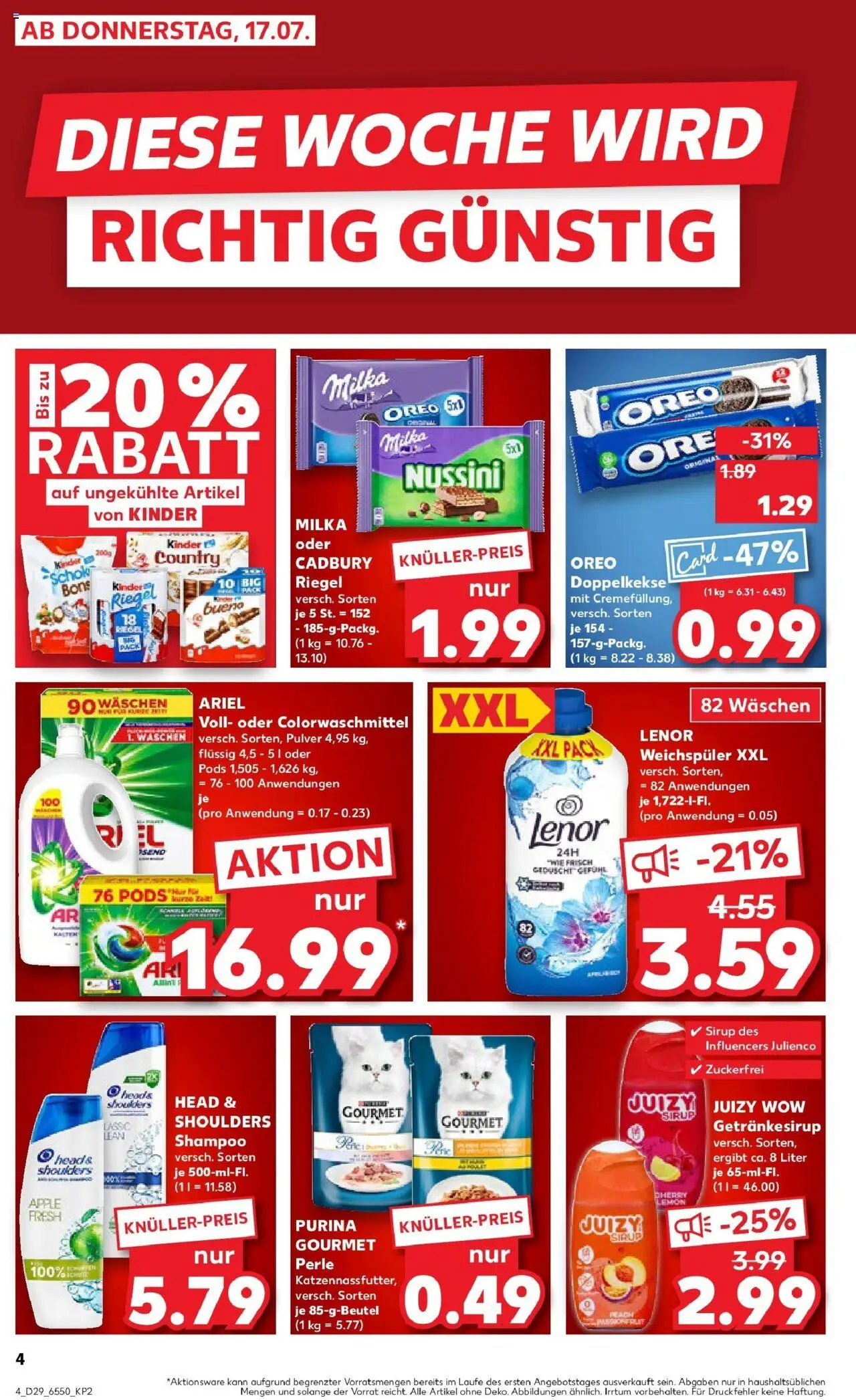 Kaufland prospekt Itzehoe	 - gültig ab dem 21.07.2025 | Seite: 17 | Produkte: Lenor, Ariel, Head & shoulders, Apple