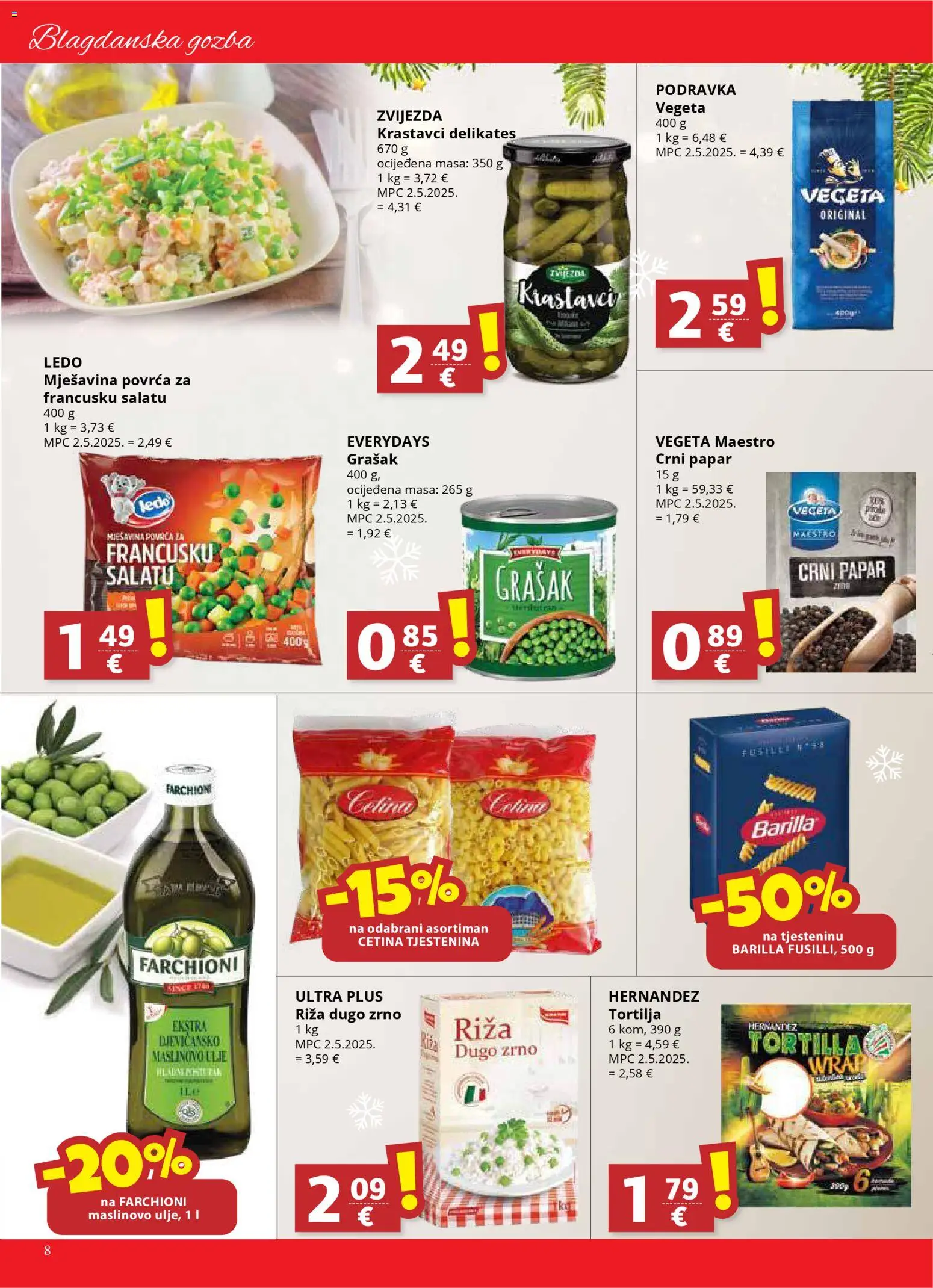 Djelo katalog | vrijedi od 17.12.2025 | Stranica: 8 | Proizvodi: Podravka, Tjestenina, Krastavci, Grašak