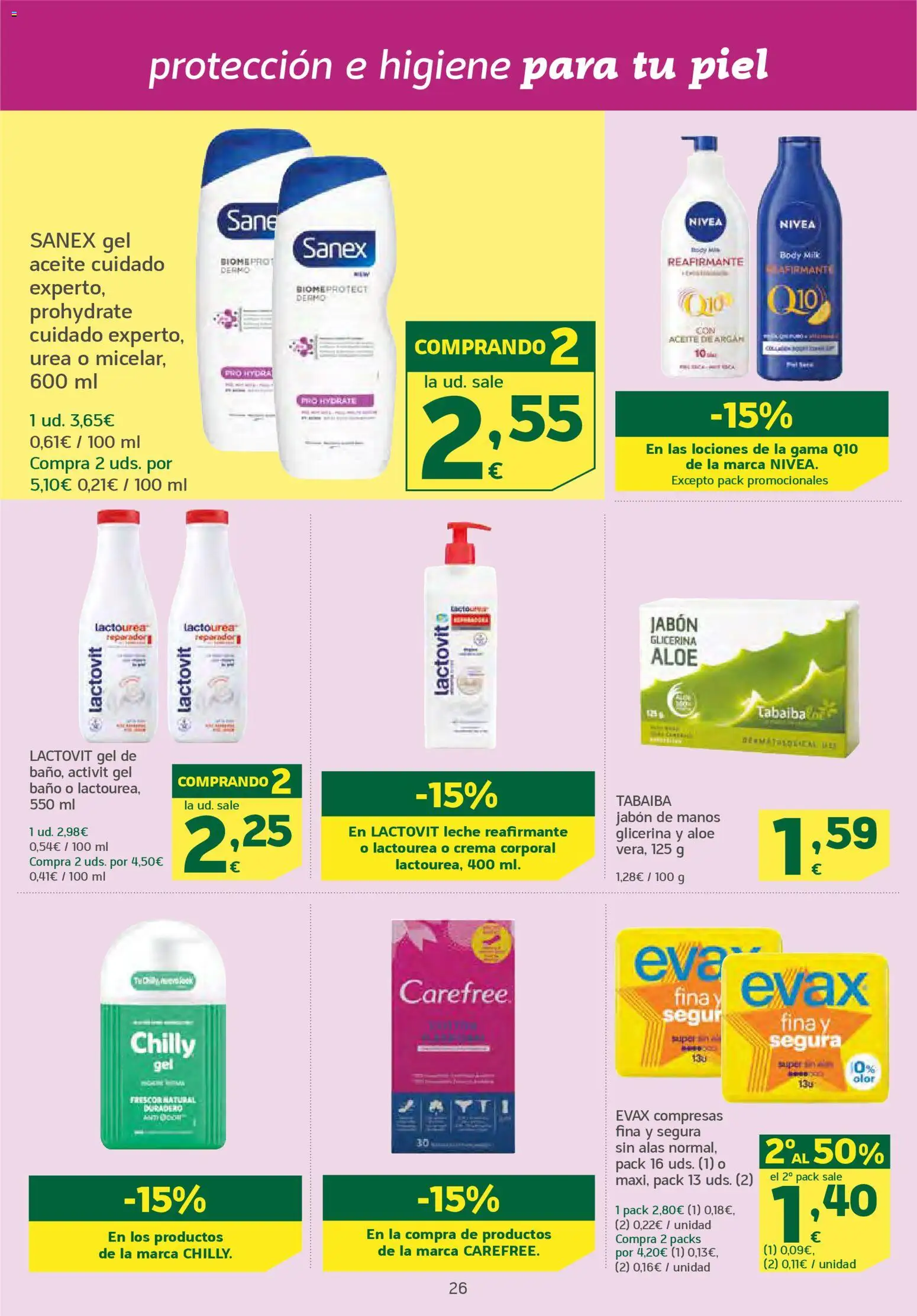 HiperDino folleto │ válido desde el 24.02.2026 | Página: 26 | Productos: Jabón, Crema, Aceite de argán, Body