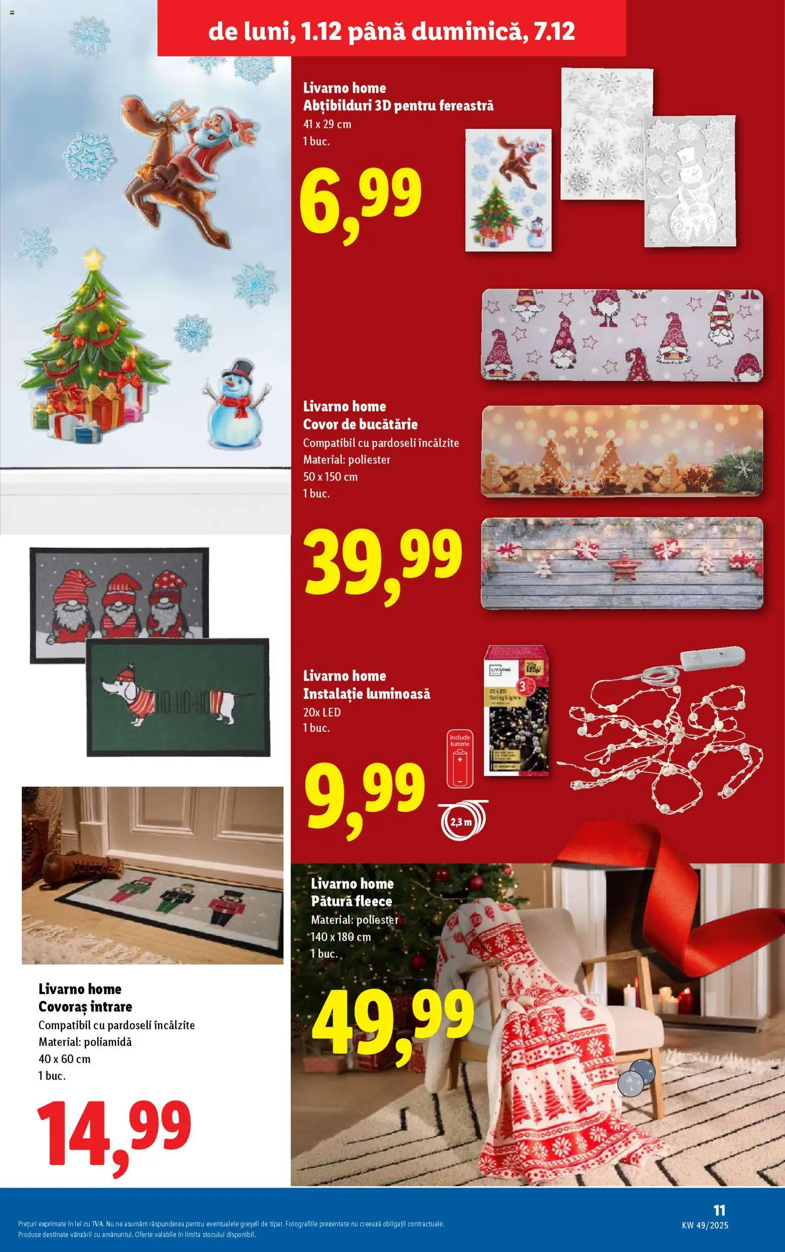 Noul catalog Lidl – valabil de la 01.12.2025 | Pagină: 11 | Produse: Pătură, Baterie, Covor, Bisiklet Aparatları