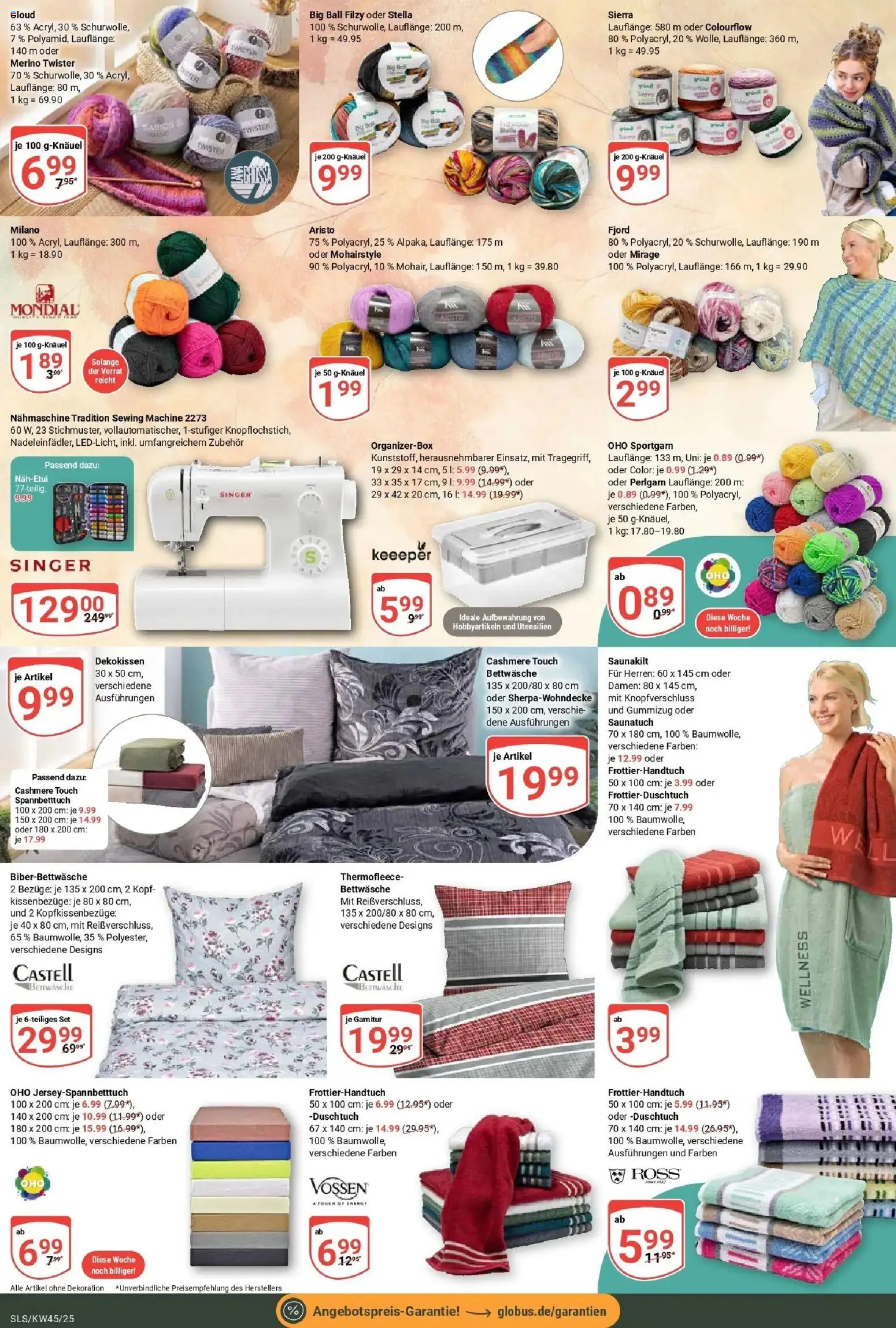 Globus prospekt Saarlouis	 – gültig ab 02.11.2025 | Seite: 27 | Produkte: Nähmaschine, Bettwäsche
