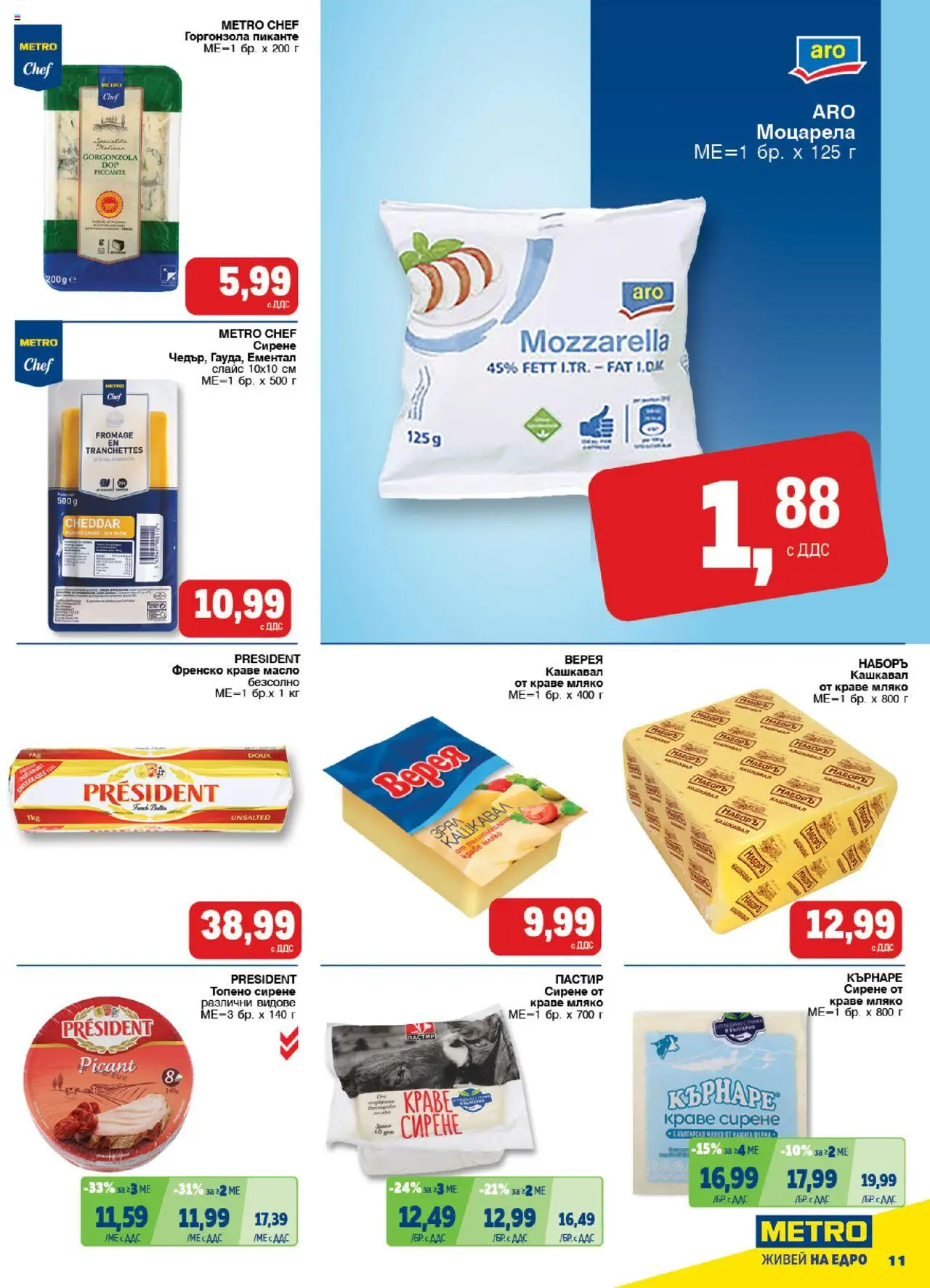  | Страница: 11 | Продукти: Краве, Топено сирене, Ементал, Кашкавал