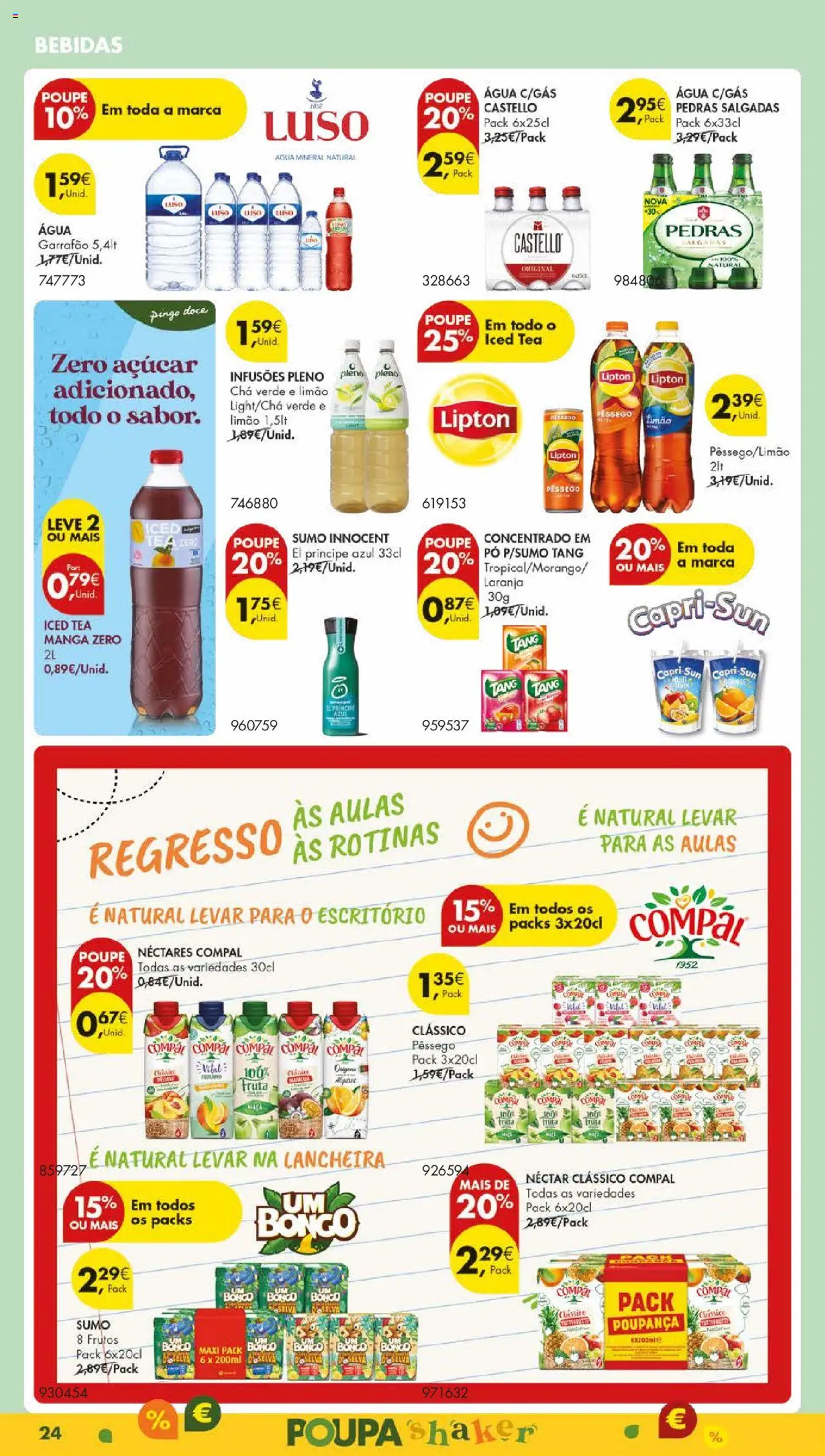 Pingo Doce folheto │ válido de 09.09.2025 | Página: 28 | Produtos: Pó, Chá, Açúcar, Água mineral
