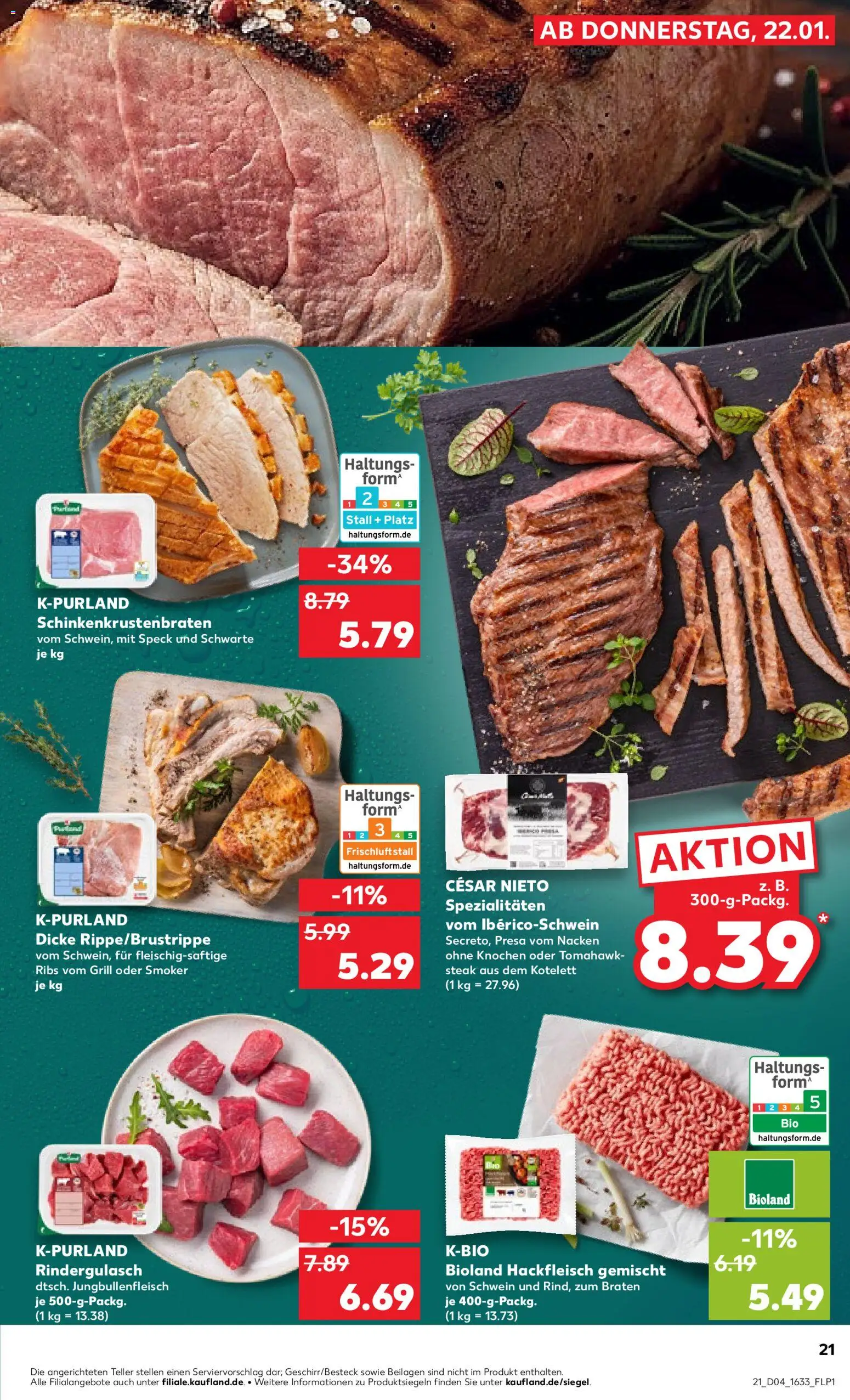 Kaufland prospekt Speyer	 – gültig ab 22.01.2026 | Seite: 21 | Produkte: Grill, Rindergulasch, Steak, Hackfleisch