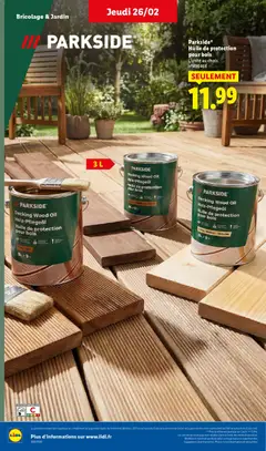 LIDL - Prévisualisation de PARKSIDE Huile de protection pour bois, Decking Wood Oil Holz-Pflegeōl Hulle de protection pour bois. L'unité au choix. n°496468 valide à partir de 26.02.2026 | Page: 32