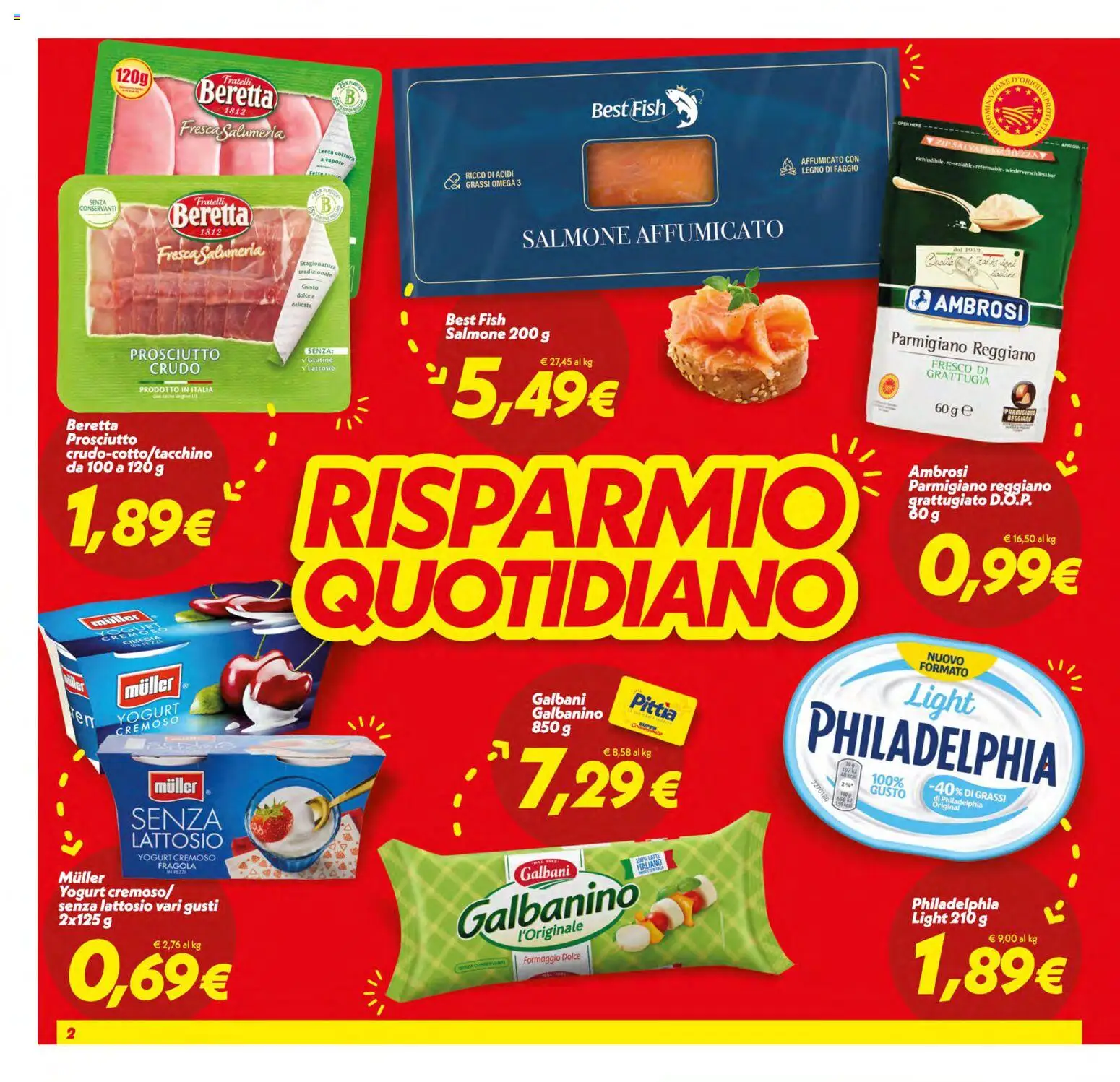 Volantino SuperConveniente del 13.01.2026 | Pagina: 2 | Prodotti: Yogurt, Formaggio, Prosciutto, Parmigiano