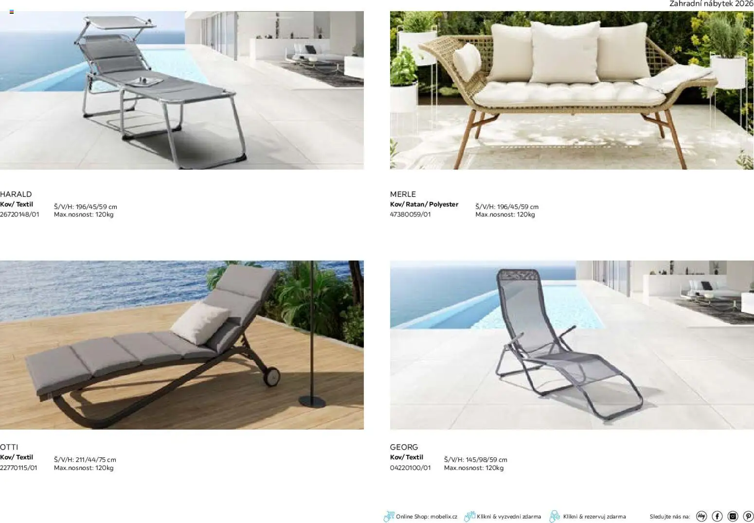 Möbelix leták - Zahradní nábytek od 01.03.2026 | Strana: 44 | Produkty: Nábytek, Zahradní nábytek