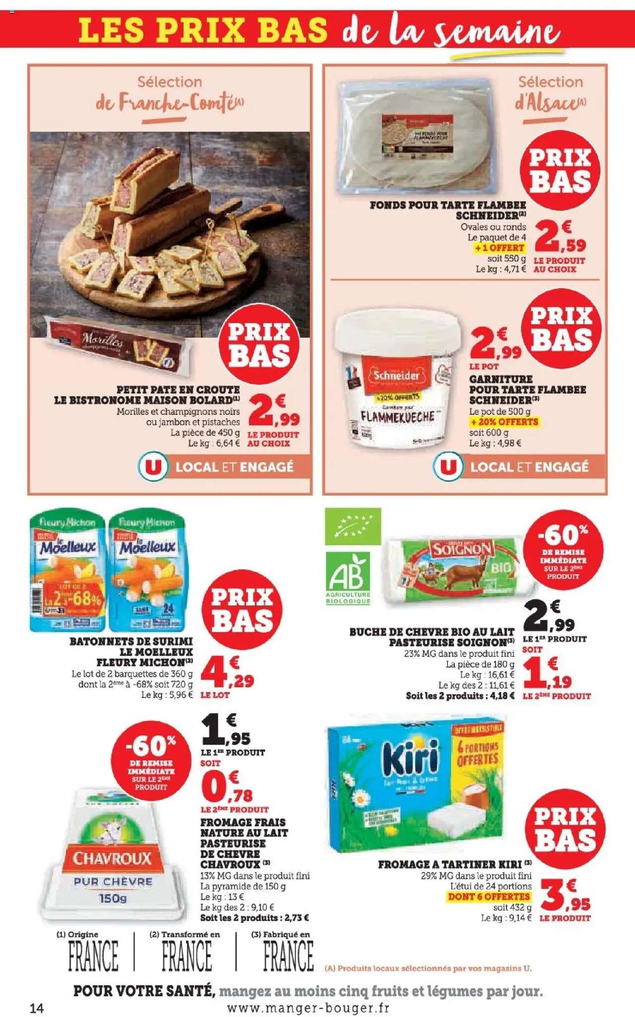  | Page: 14 | Produits: Lait, Fromage, Jambon, Fromage à tartiner