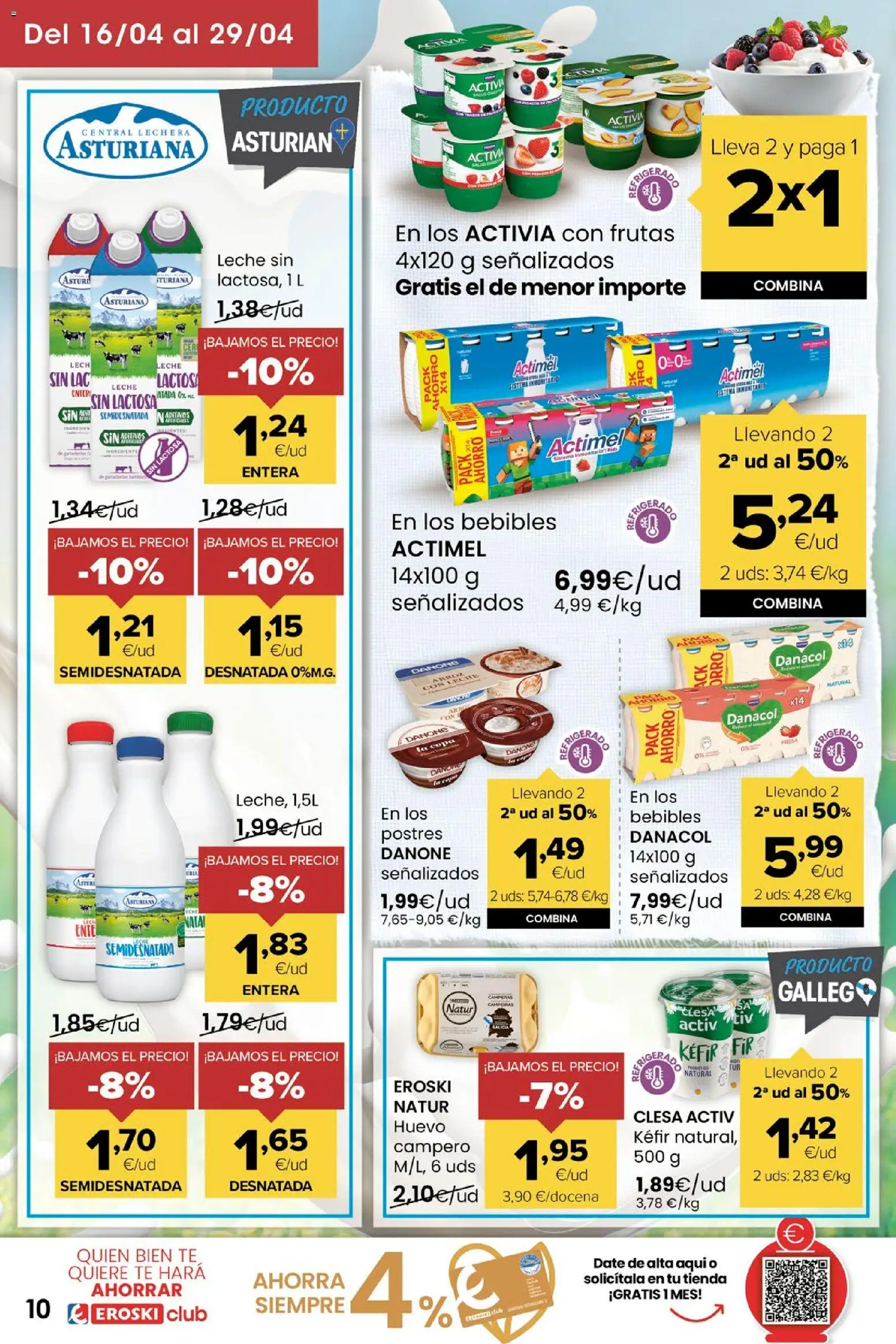 Eroski Miramos por ti │ válido desde el 16.04.2026 | Página: 10 | Productos: Leche, Arroz, Té