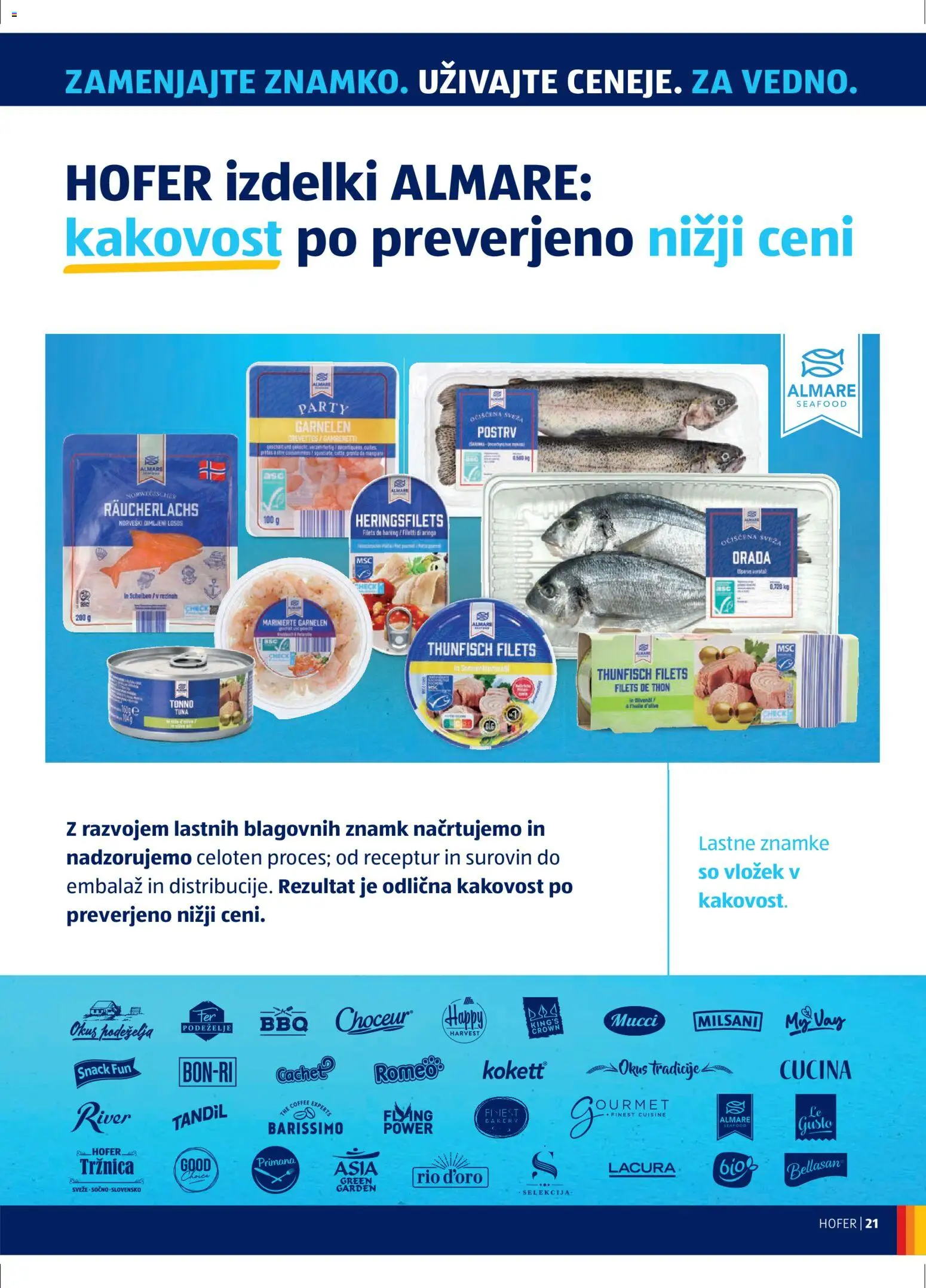 Novi Hofer katalog ponudbe – veljaven od 14.01.2026 | Stran: 21 | Izdelki: Postrv, Tuna, Losos, Orada