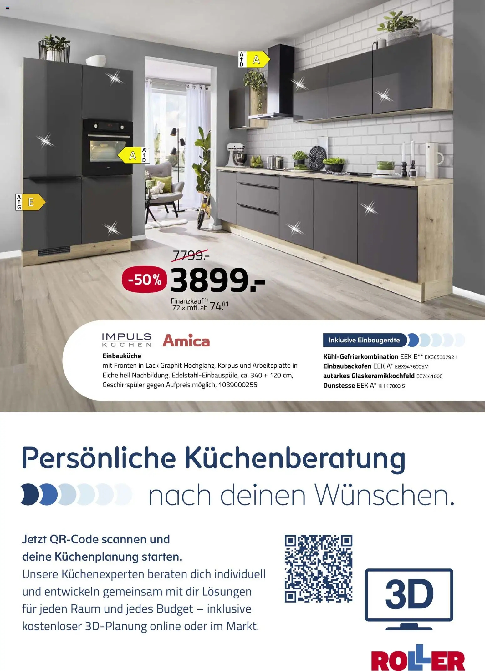 Roller Deine Küche 2026 – gültig ab 19.03.2026 | Seite: 19 | Produkte: Geschirrspüler, Einbauküche, Kühlgefrierkombination, Kuchen