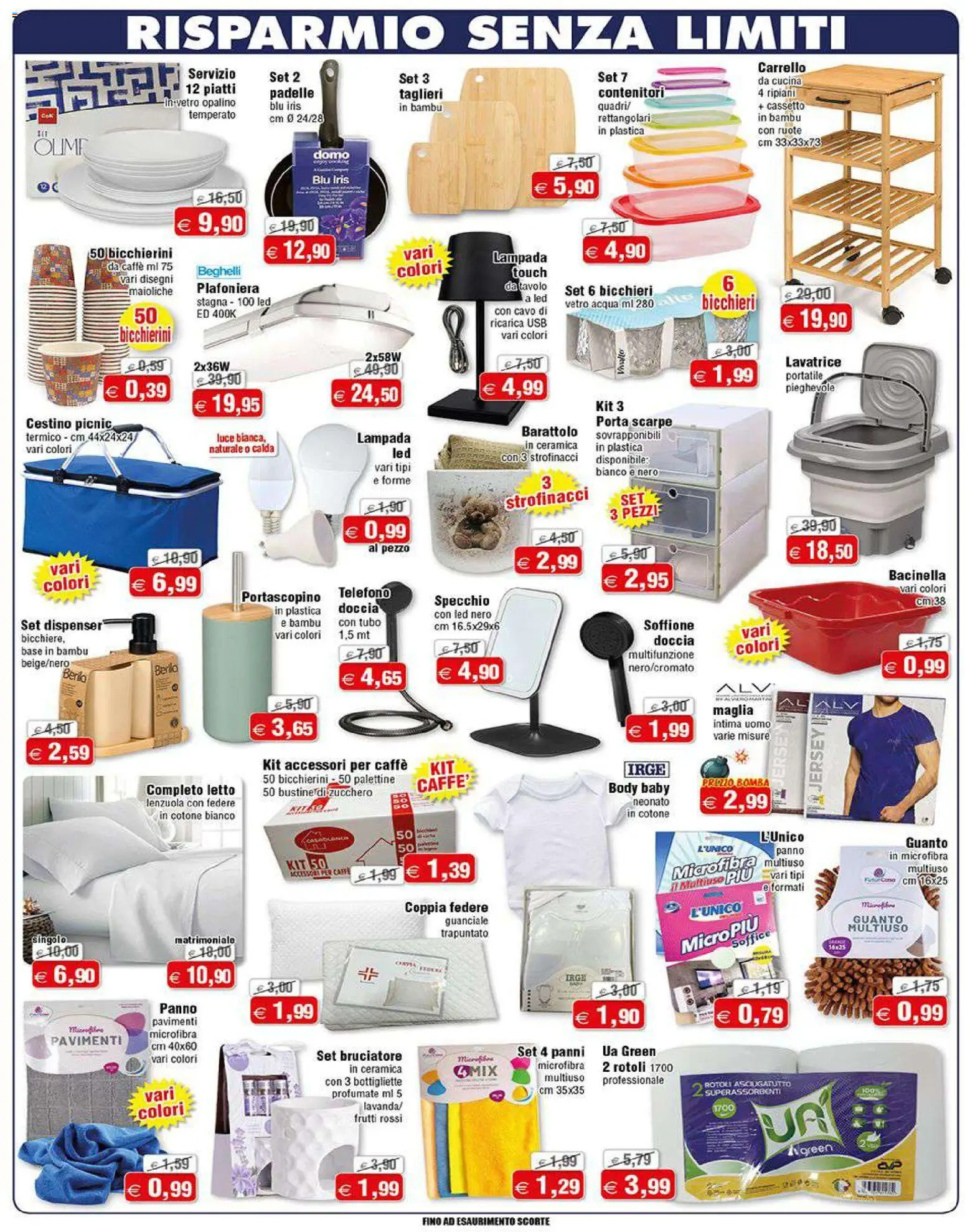 Volantino Magazzini Smart del 28.04.2026 | Pagina: 2 | Prodotti: Lavatrice, Strofinacci, Cestino, Lampada