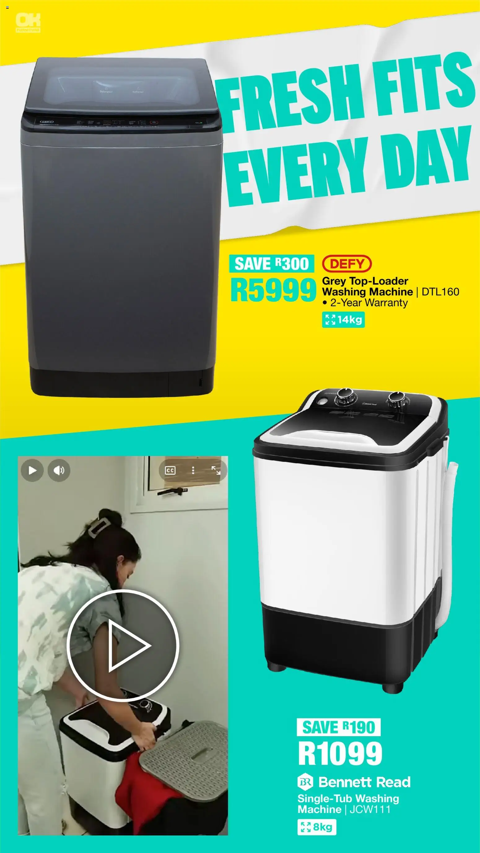 New OK Furniture catalogue – valid from 05.01.2026 | Page: 9 | Products: Washing machine, Detergent