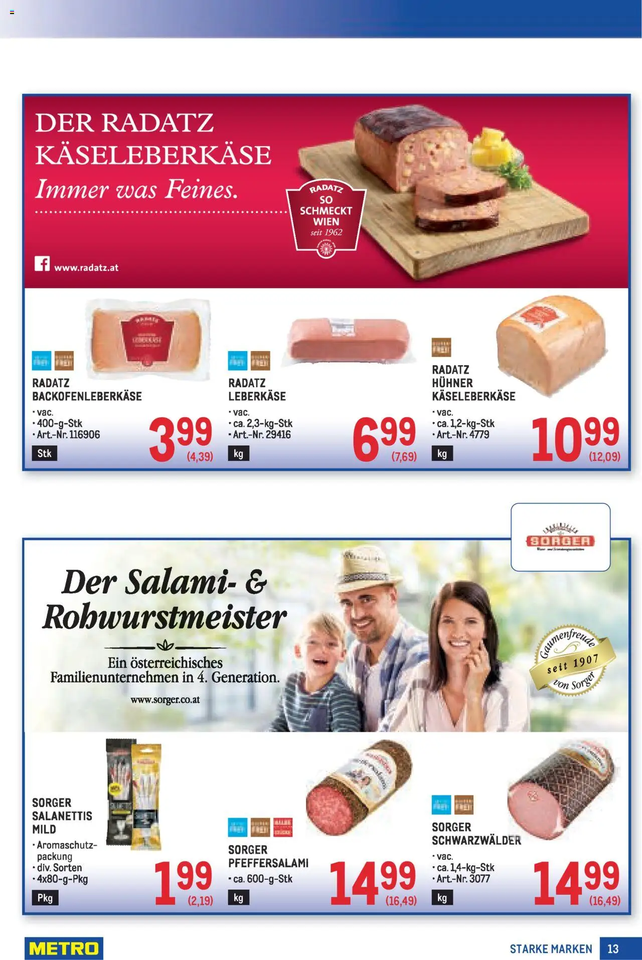 Metro  Starke Marken gültig ab 04.09.2025 | Seite: 13 | Produkte: Salami
