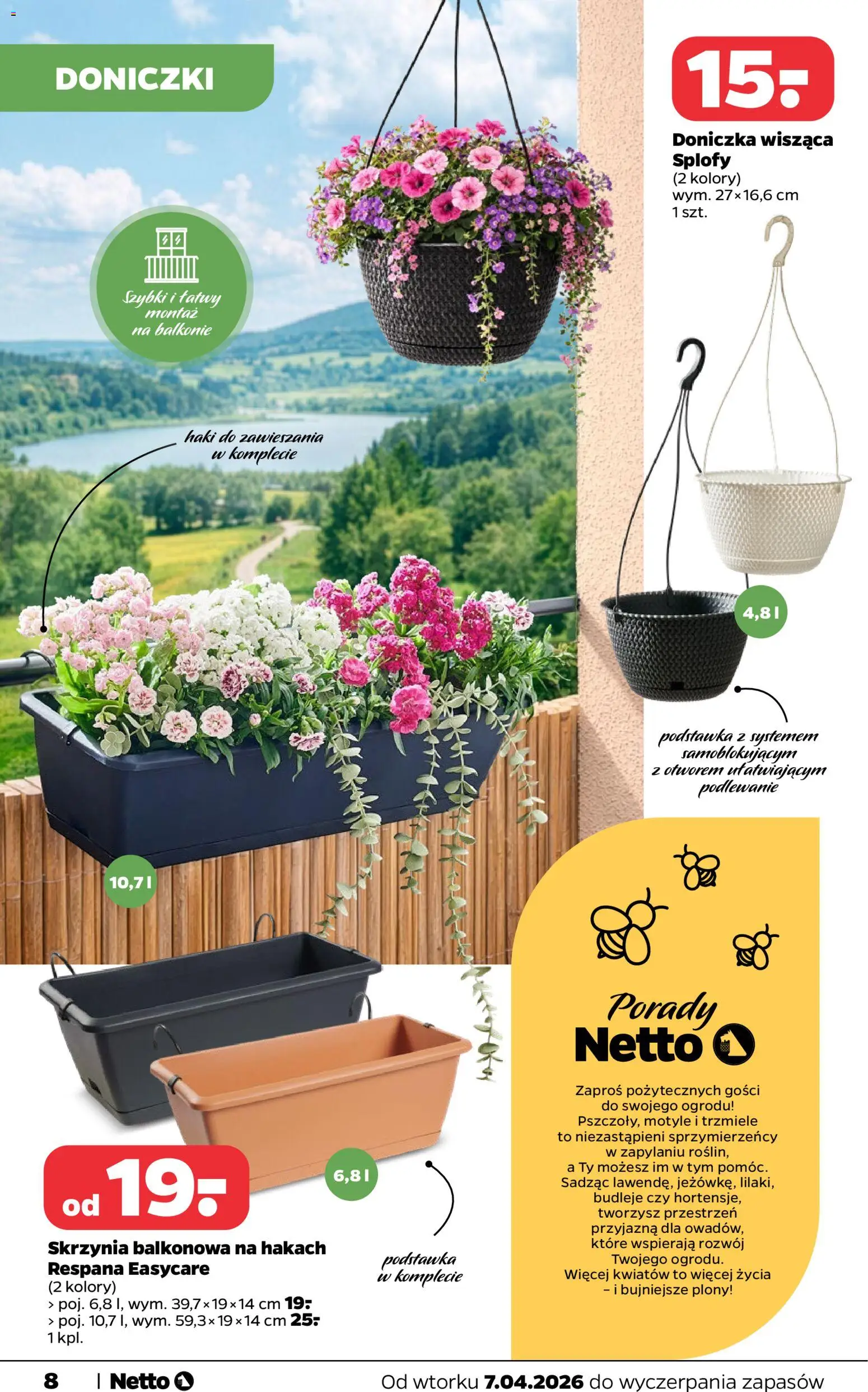 Netto gazetka - Dom i ogród od 07.04.2026 | Strona: 8 | Produkty: Doniczka, Doniczki