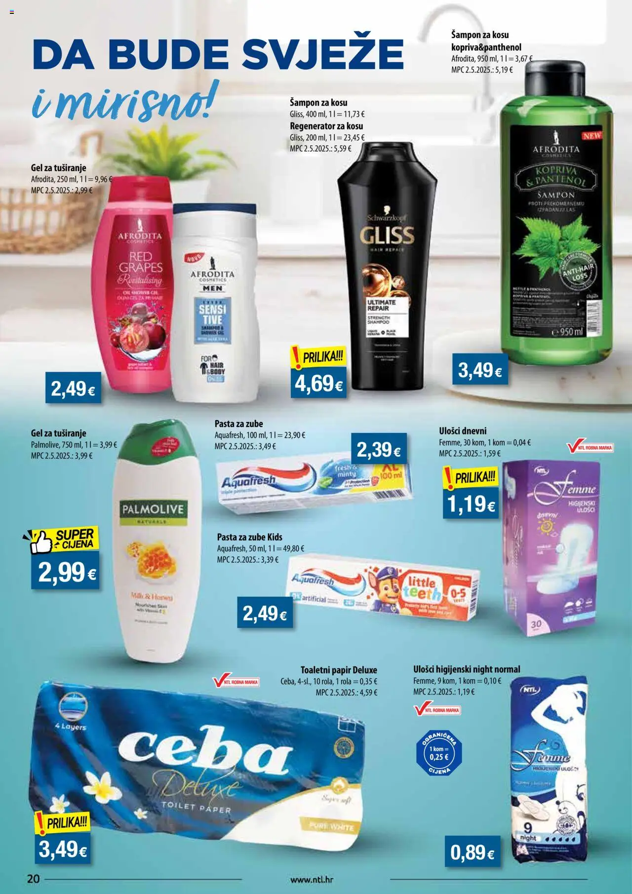 NTL katalog | vrijedi od 10.09.2025 | Stranica: 20 | Proizvodi: Regenerator, Gel za tuširanje, Pasta za zube, Pasta