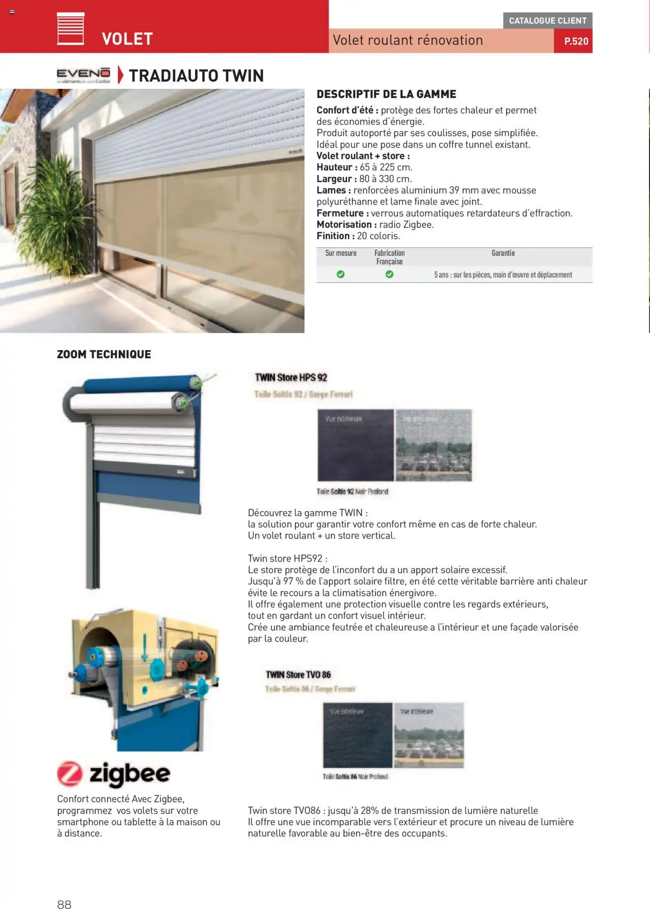  | Page: 88 | Produits: Tablette, Radio, Climatisation, Store