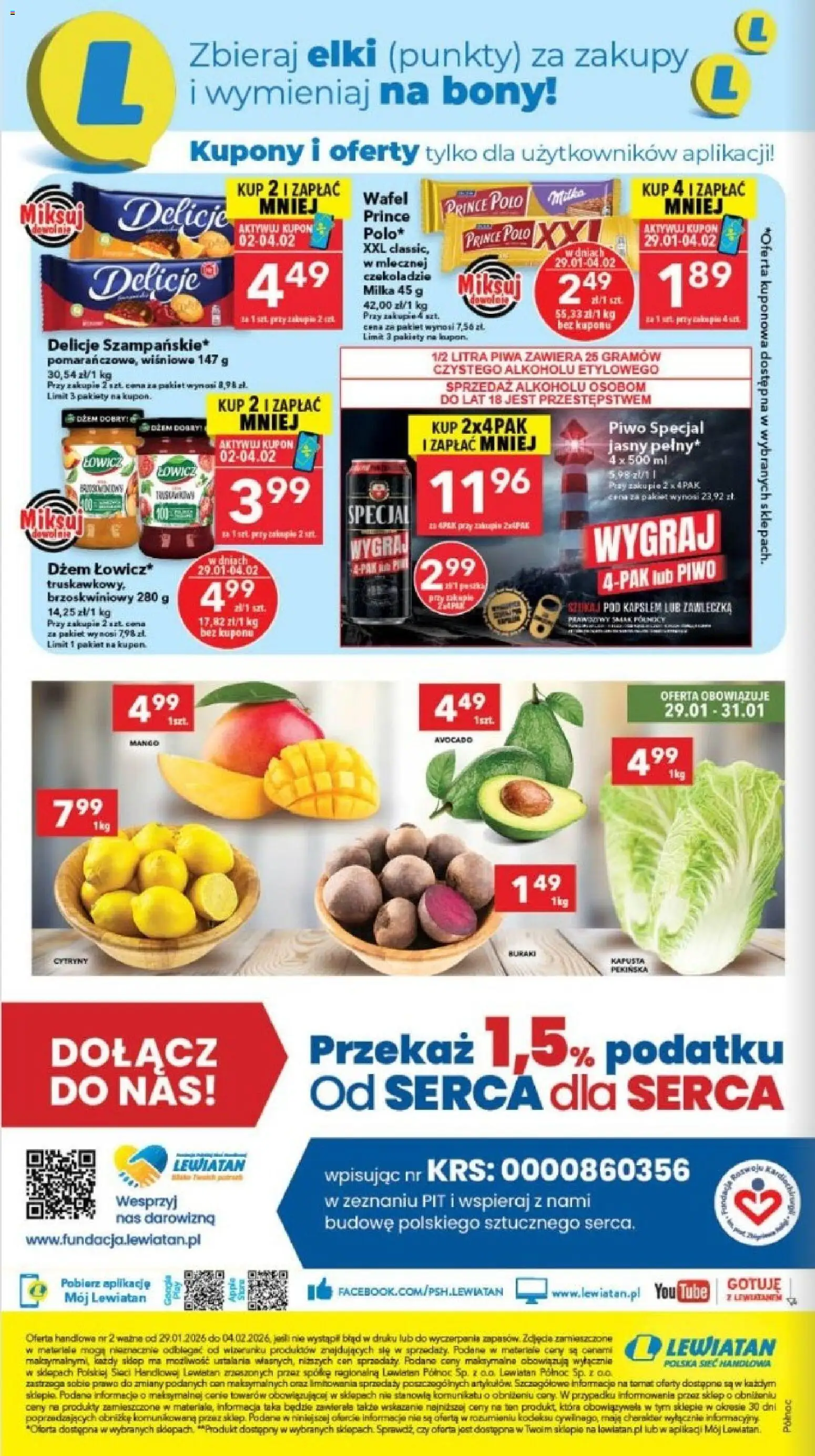 Lewiatan gazetka - Gdańsk od 29.01.2026 | Strona: 8 | Produkty: Kapusta, Kapusta pekińska, Milka, Dżem
