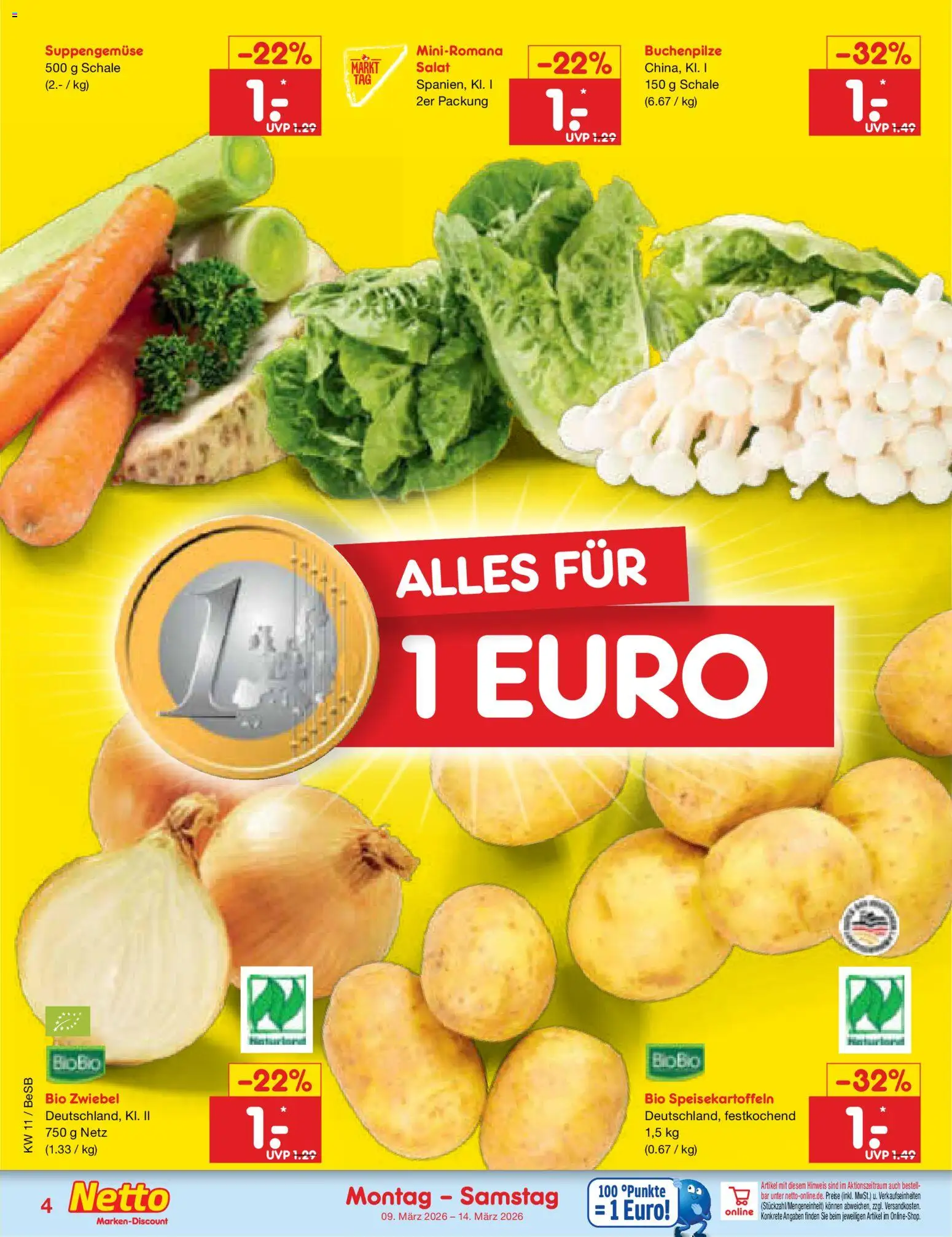 Netto Marken-Discount Prospekt 	 – gültig ab 09.03.2026 | Seite: 4 | Produkte: Salat