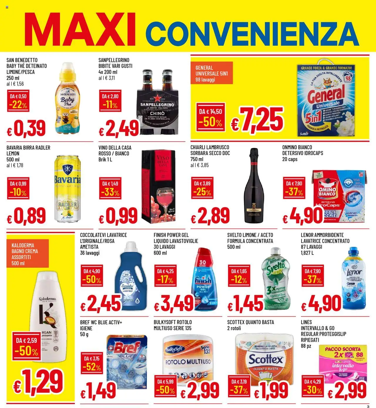 Volantino Galassia del 21.08.2025 | Pagina: 3 | Prodotti: Ammorbidente, Limone, Bibite, Bagno